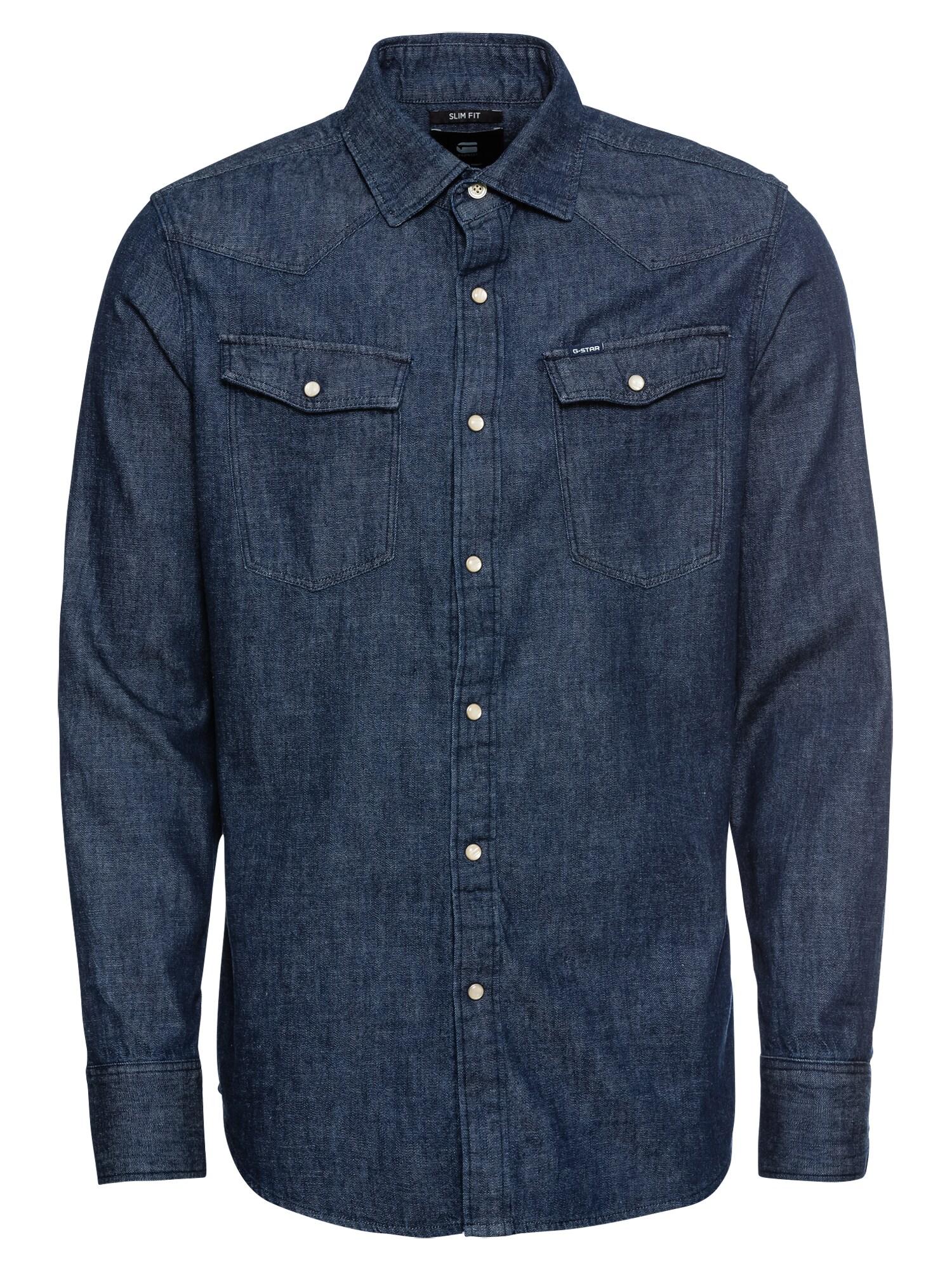G-Star RAW Dalykiniai marškiniai '3301 slim shirt l\s'  tamsiai (džinso) mėlyna