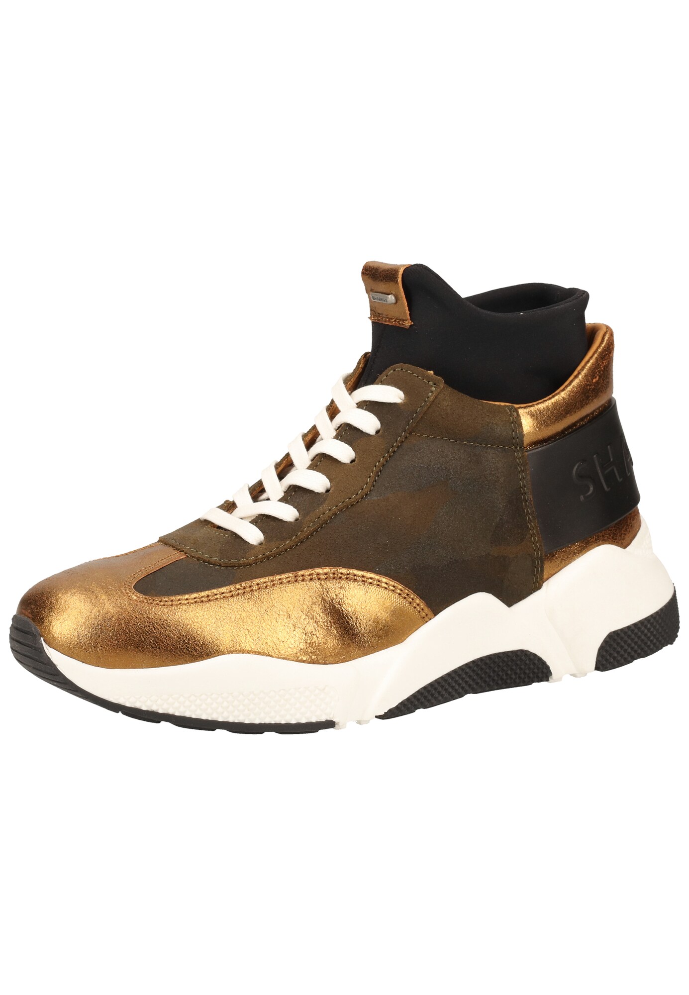SHABBIES AMSTERDAM Baskets hautes  marron chiné / or