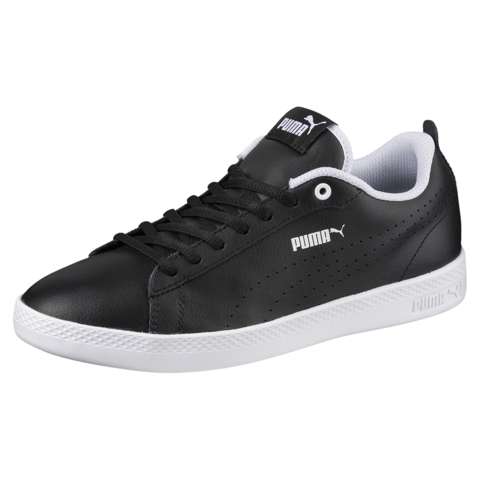 Puma Dames Sneakers Laag Smash Perf Zwart Wit puma kopen in de aanbieding