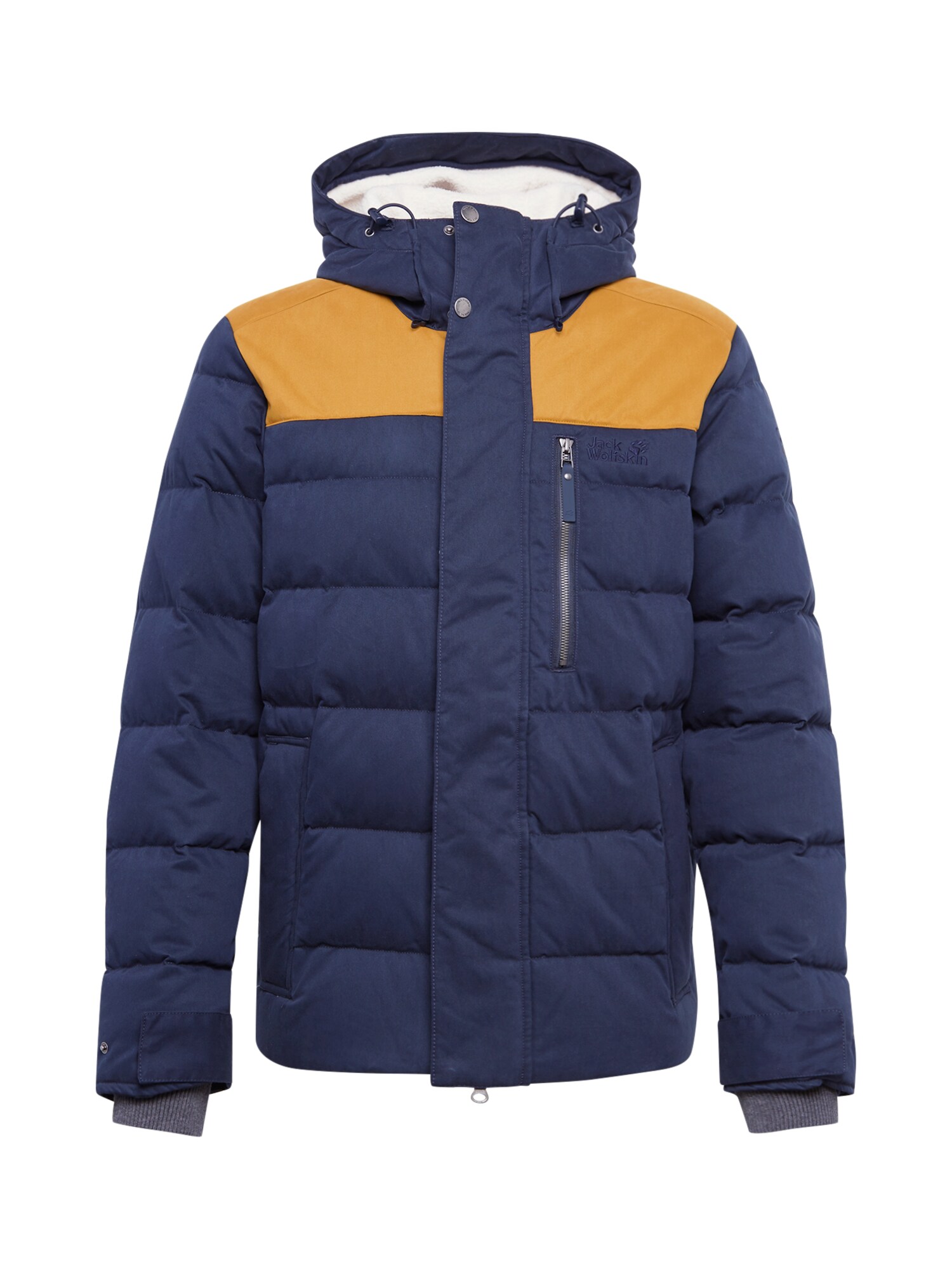 JACK WOLFSKIN Laisvalaikio striukė 'Lakota'  tamsiai mėlyna / medaus spalva / smėlio