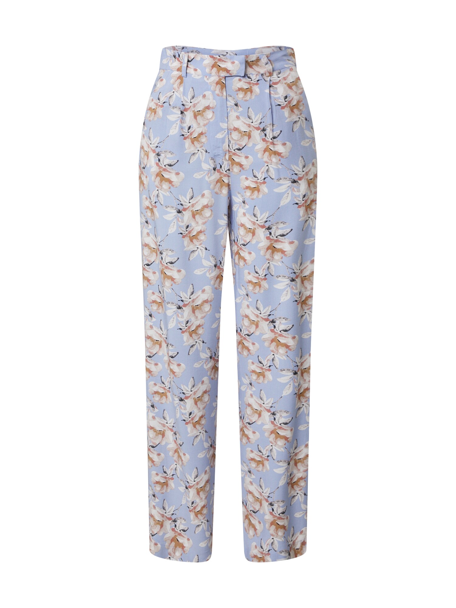 NA-KD Kelnės 'Straight flowy pants'  rožių spalva / šviesiai mėlyna