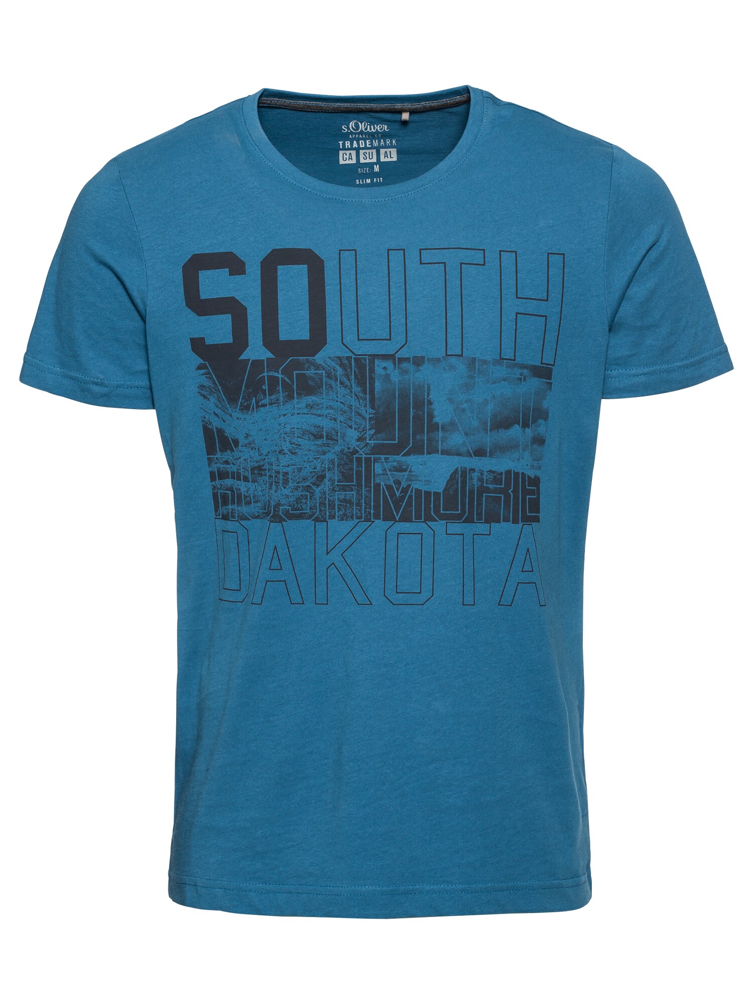 Soliver Red Label Heren Shirt Hemelsblauw Zwart soliver red label kopen in de aanbieding