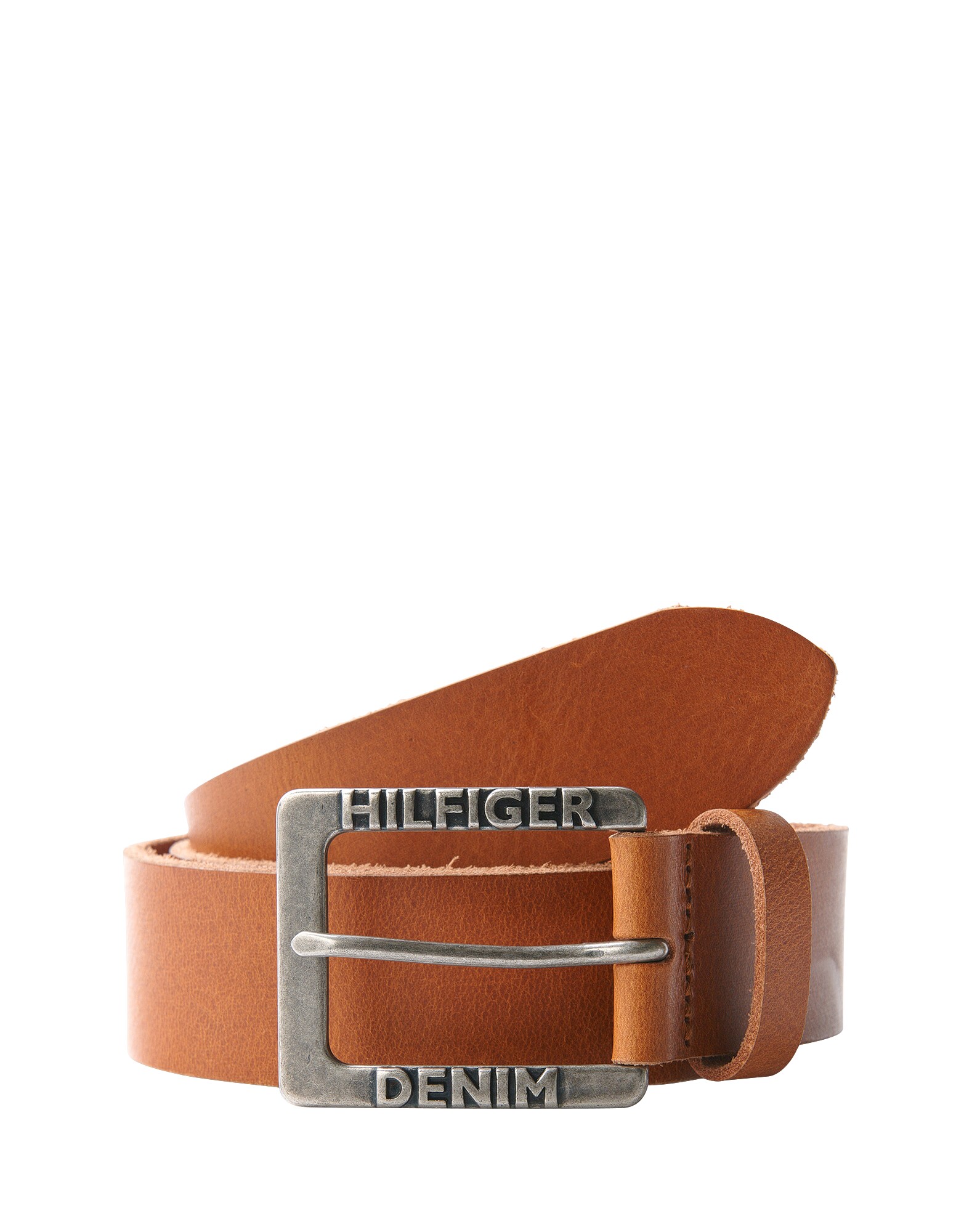 Tommy Jeans Ledergürtel mit geprägter Schnalle cognac