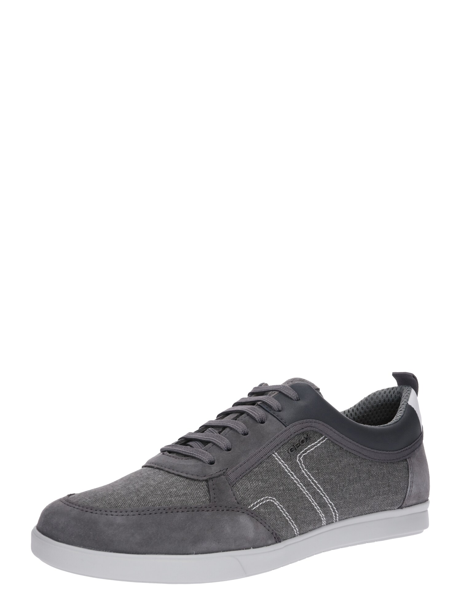 Geox Heren Sneakers Laag Walee Stone Grey Wit geox kopen in de aanbieding