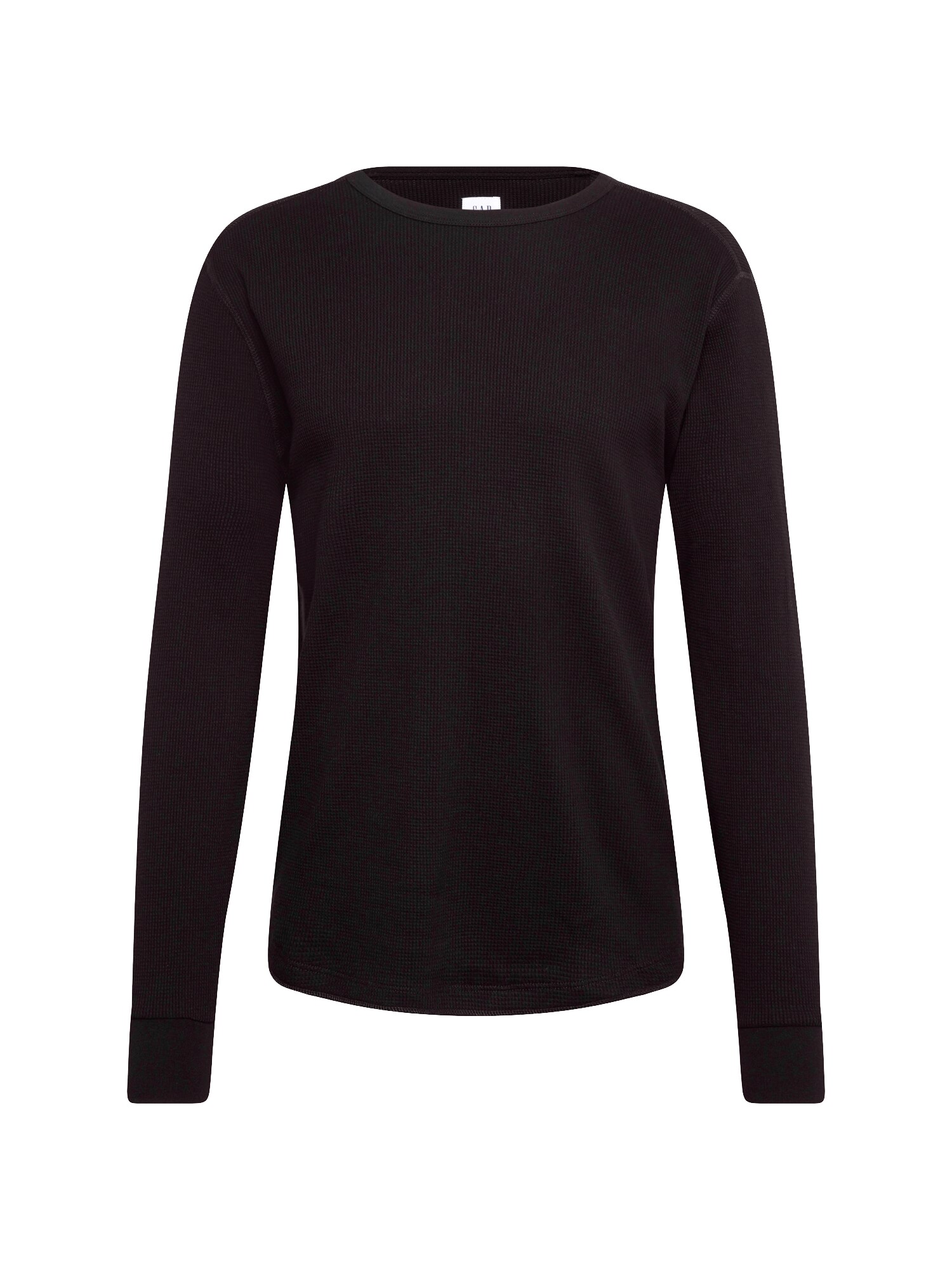 Gap Heren Shirt Ls Waffle Crew Zwart gap kopen in de aanbieding
