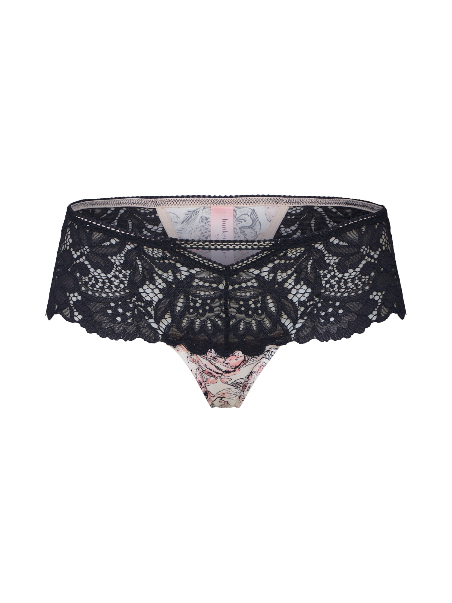 Hunkemoller Dames Broekje Harper String Beige Zwart hunkemoller kopen in de aanbieding