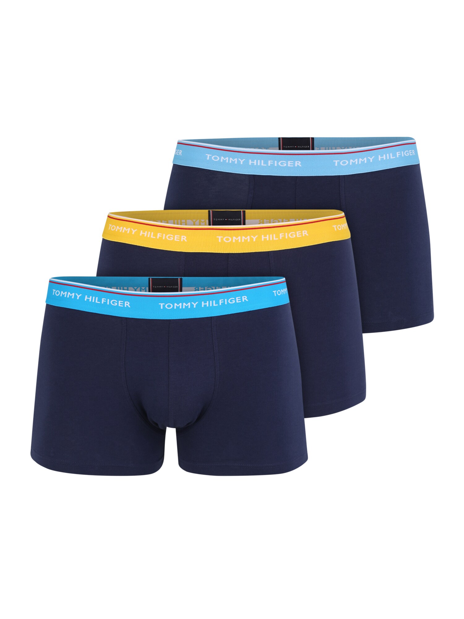 Tommy Hilfiger Underwear Heren Boxershorts Trunk Navy Lichtblauw Geel tommy hilfiger underwear kopen in de aanbieding