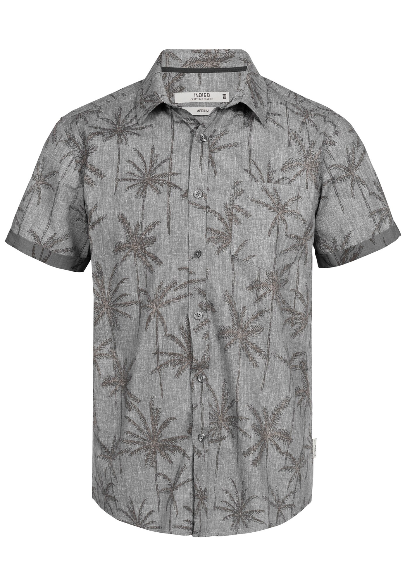 Indicode Jeans Heren Overhemd Edith Grijs Taupe indicode jeans kopen in de aanbieding