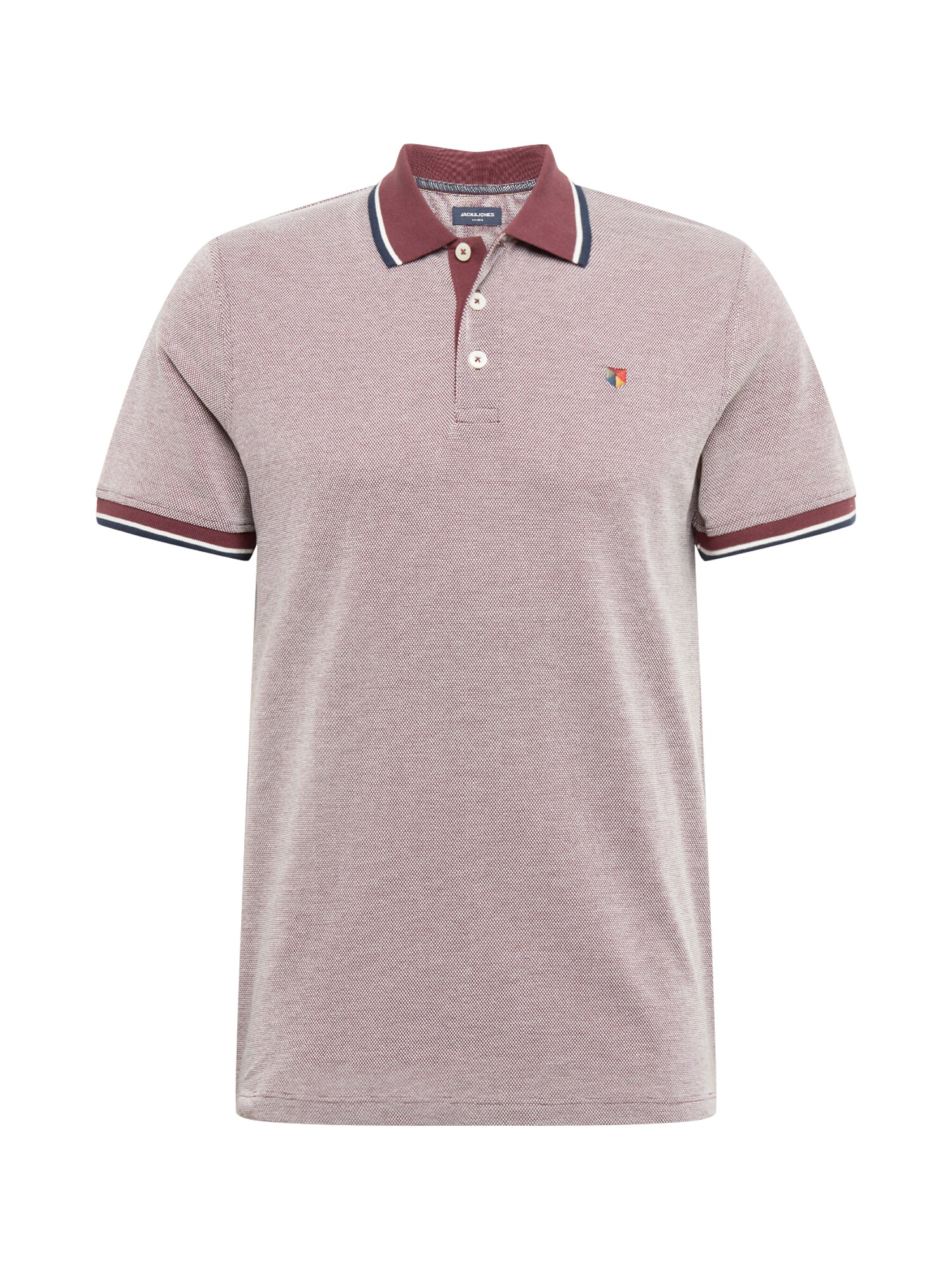 JACK & JONES Marškinėliai  balta / tamsiai mėlyna / kraujo spalva