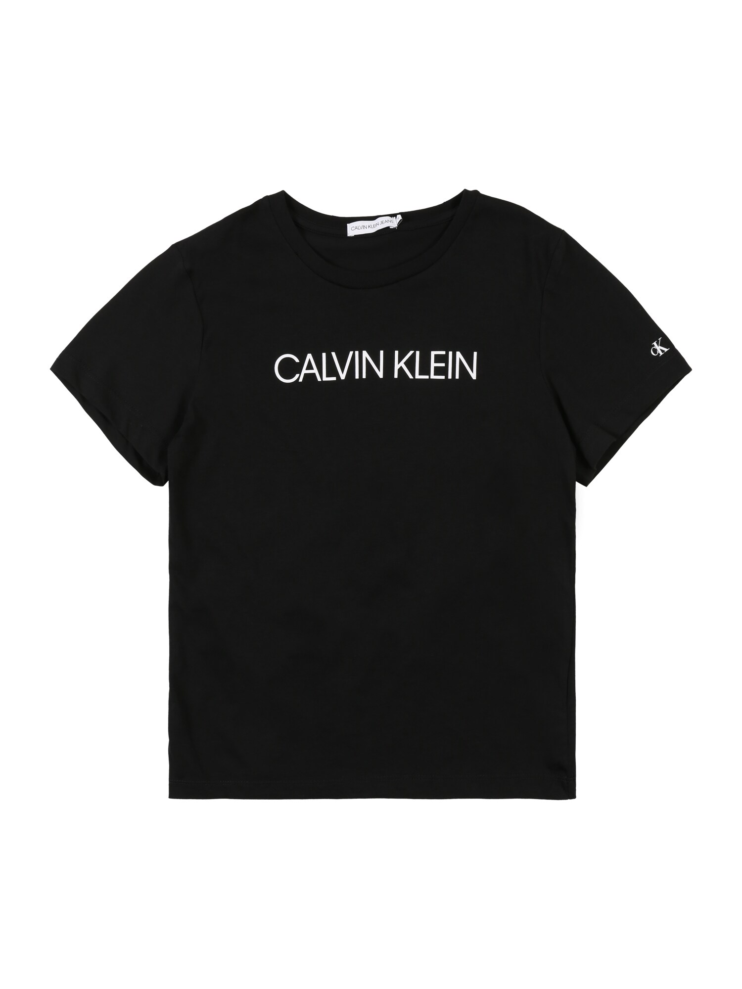 Calvin Klein Jeans Marškinėliai 'INSTITUTIONAL SS T-S'  juoda / balta