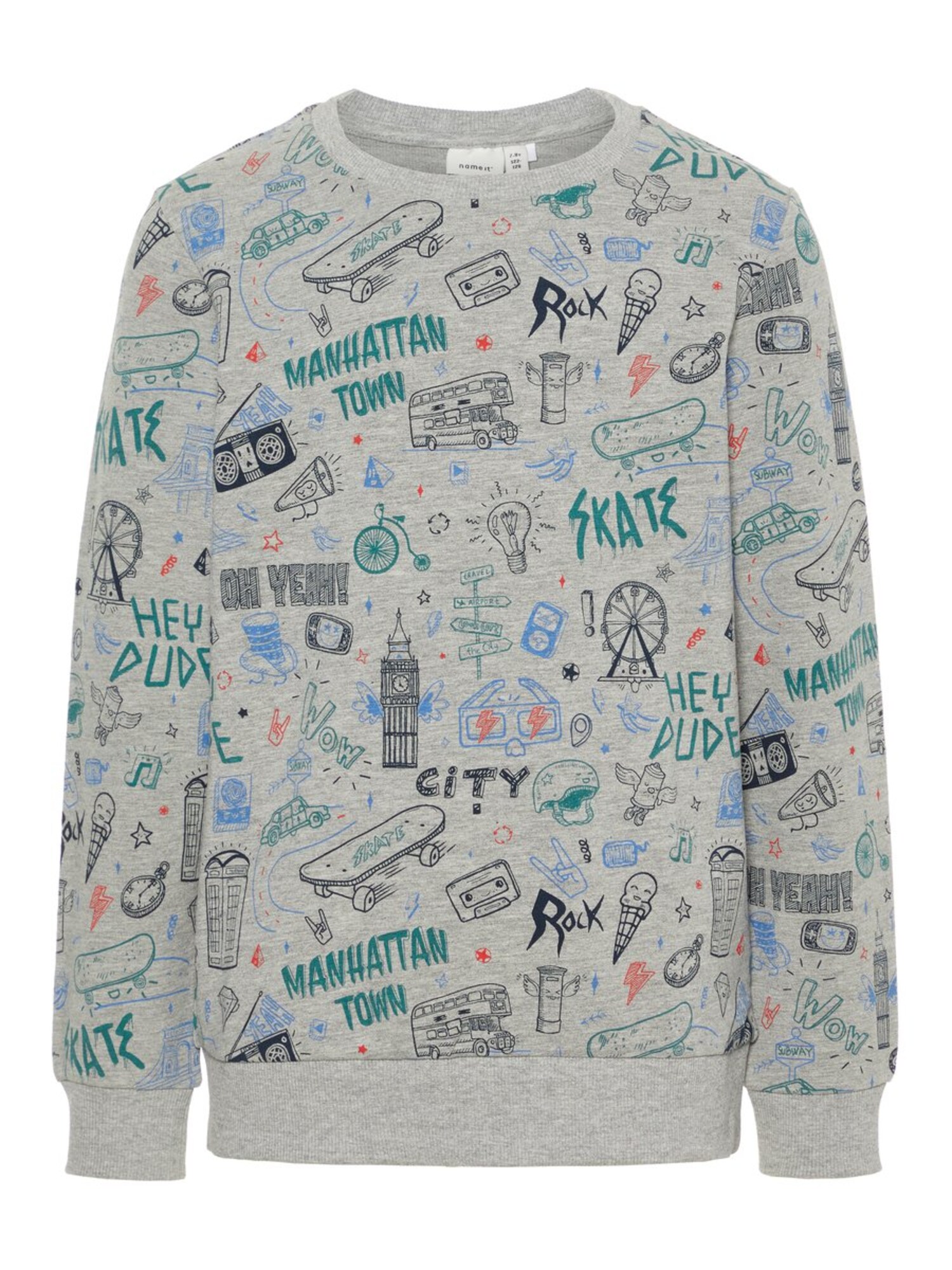 Name It Jongens Sweatshirt Grijs Gemeleerd Gemengde Kleuren name it kopen in de aanbieding