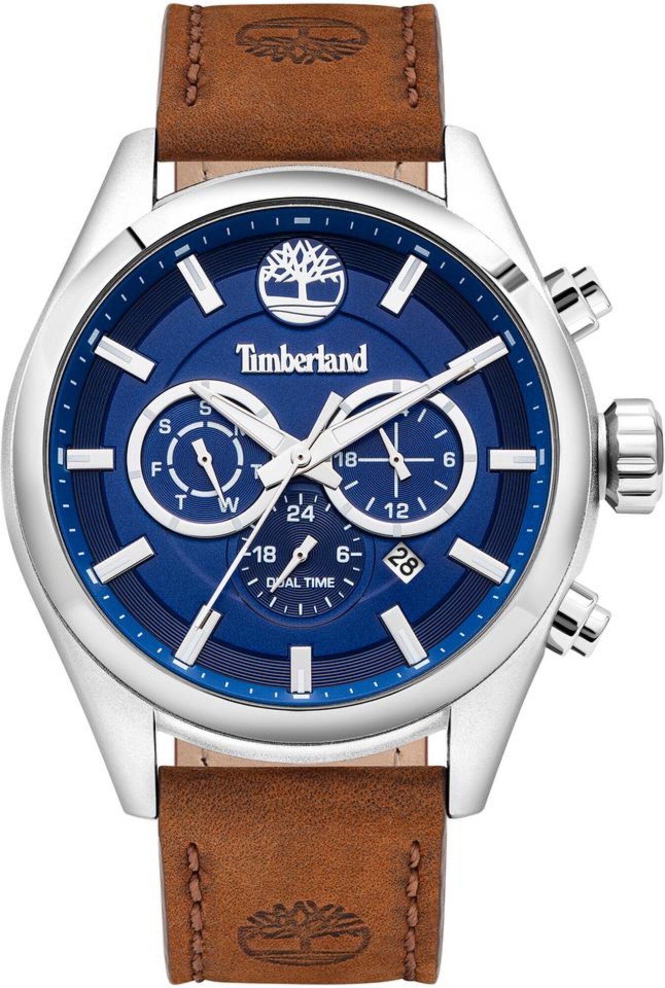 TIMBERLAND Armbanduhr blau / braun / silber