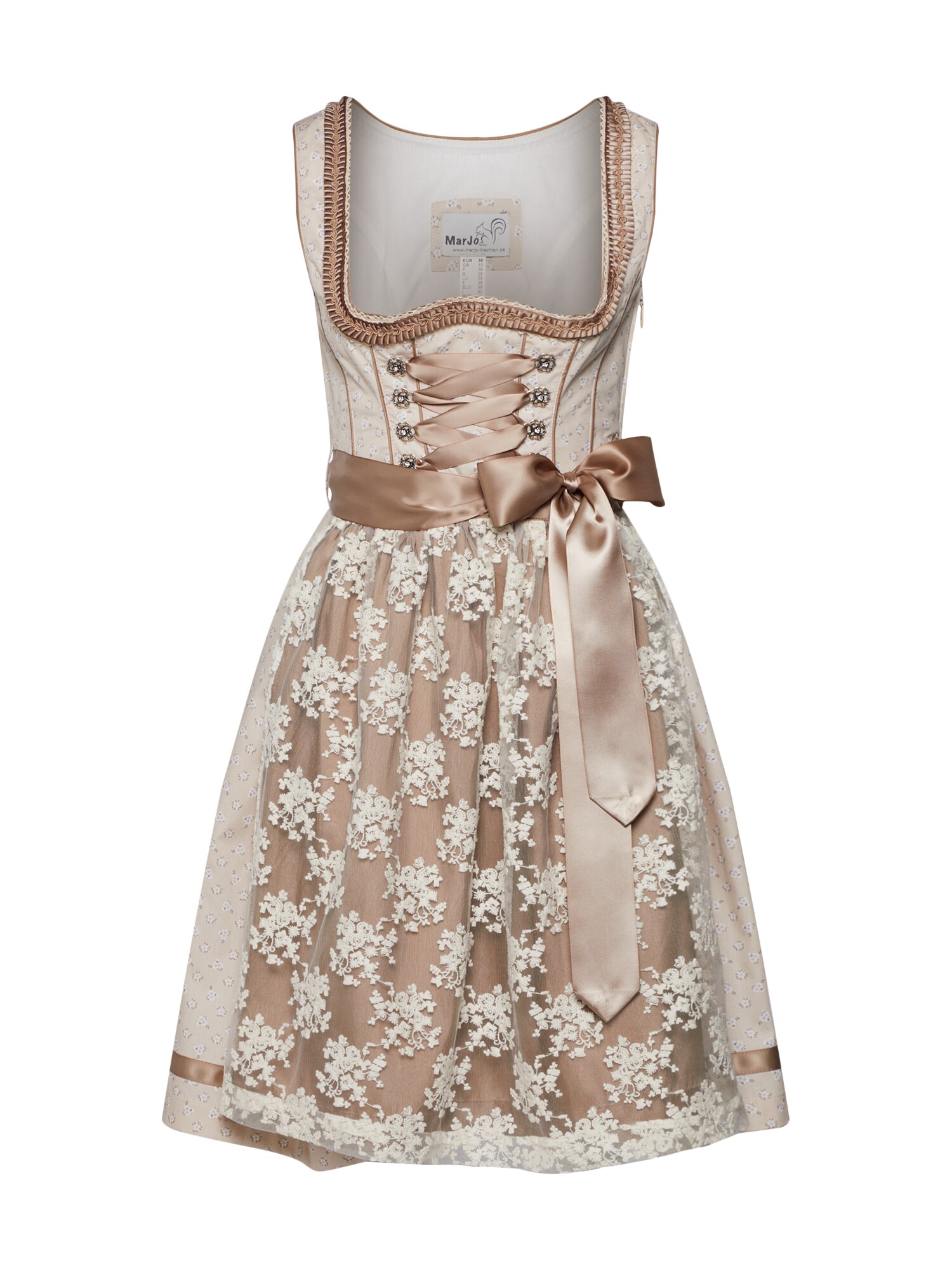 Marjo Dames Dirndl Beige Gemengde Kleuren marjo kopen in de aanbieding