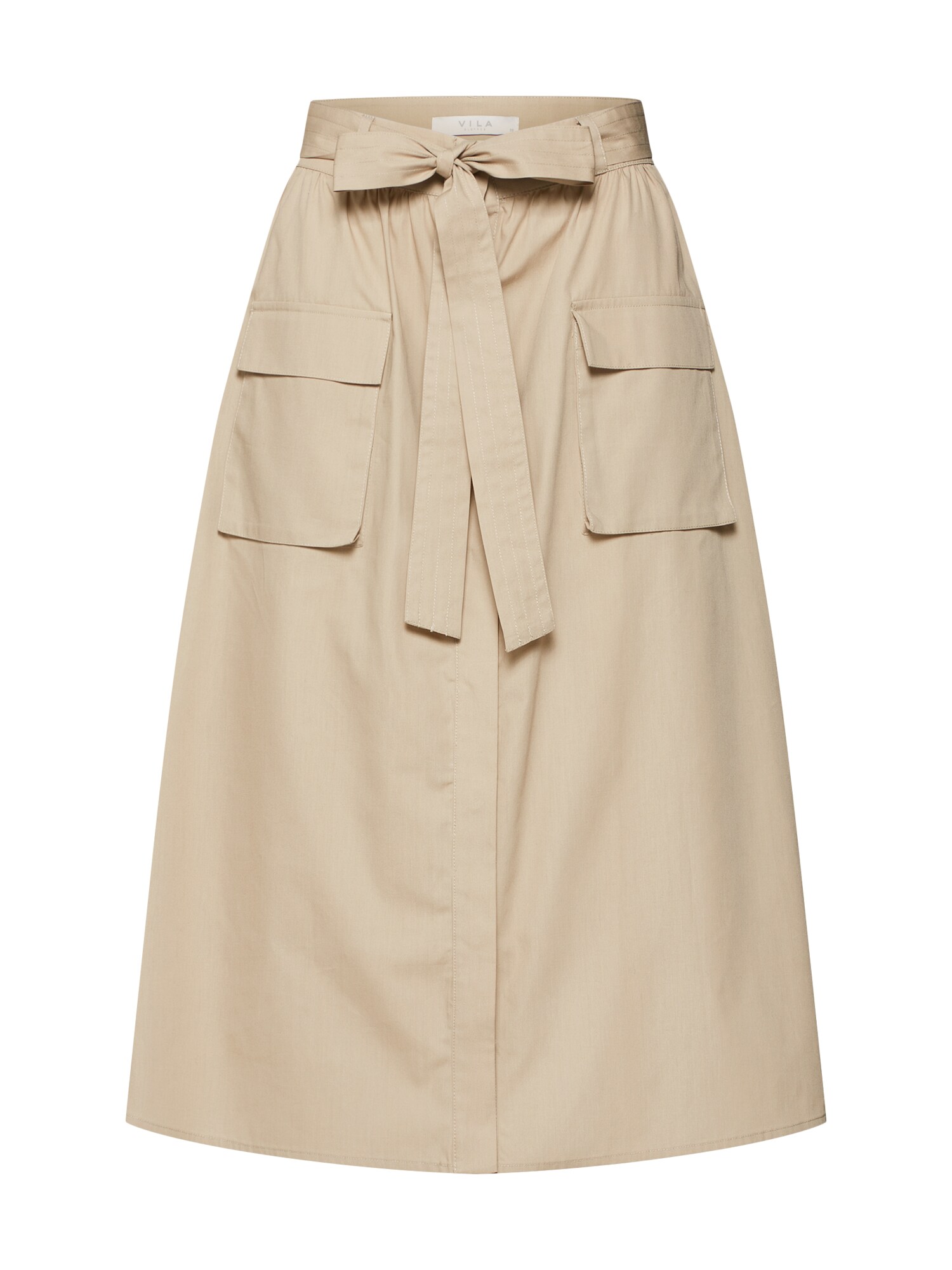 Vila Dames Rok Vinyala Hw Midi Skirt Beige vila kopen in de aanbieding