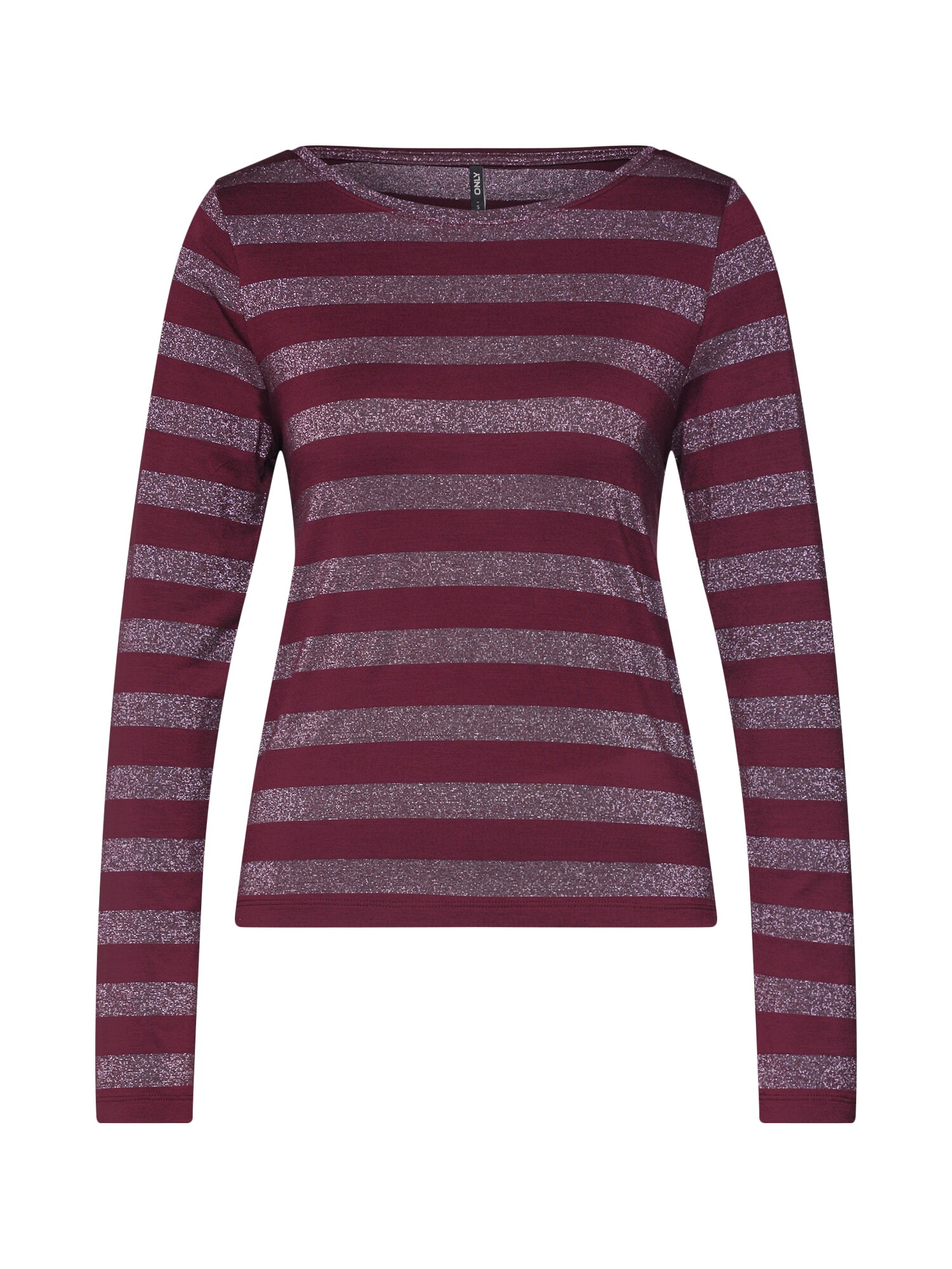 ONLY Marškinėliai 'onlALEXA L/S BOATNECK TOP JRS'  vyno raudona spalva