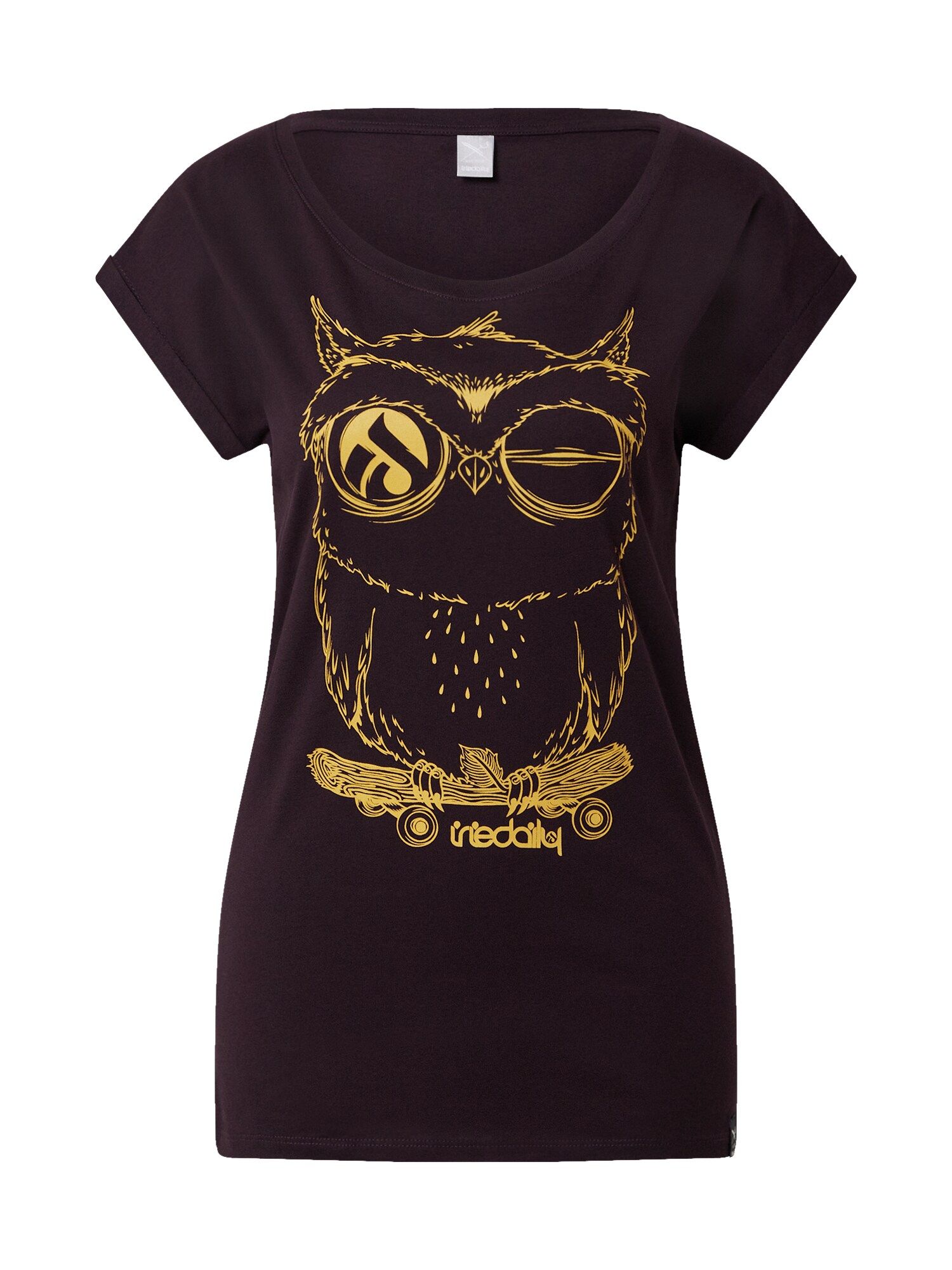 Iriedaily Marškinėliai 'Skateowl 2'  juoda / geltona