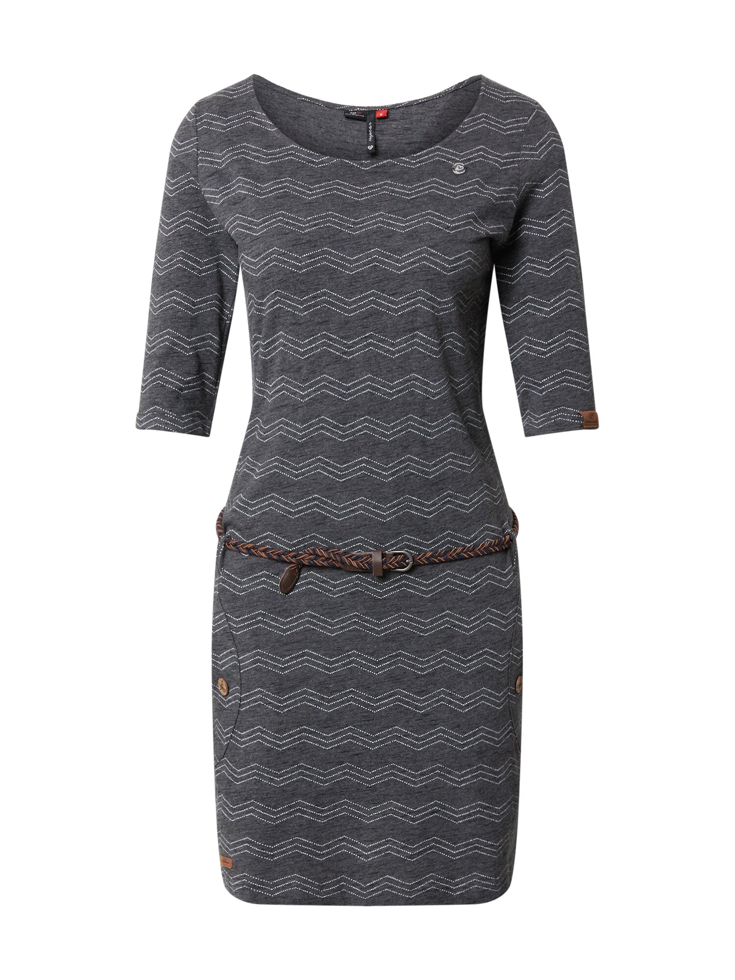 Ragwear Suknelė 'Tanya'  tamsiai pilka / pilka / balta
