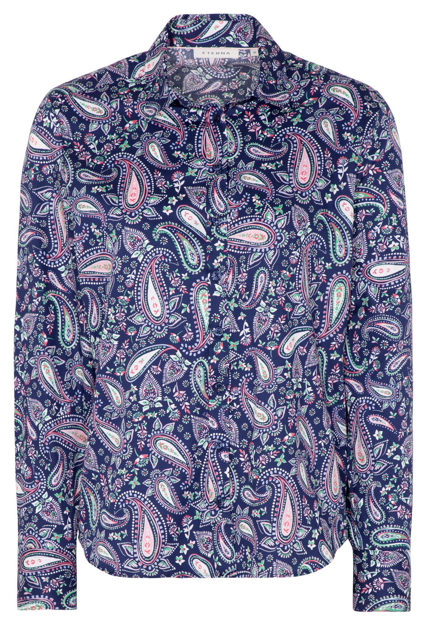 Eterna Dames Blouse Blauw Appel Pink Wit eterna kopen in de aanbieding