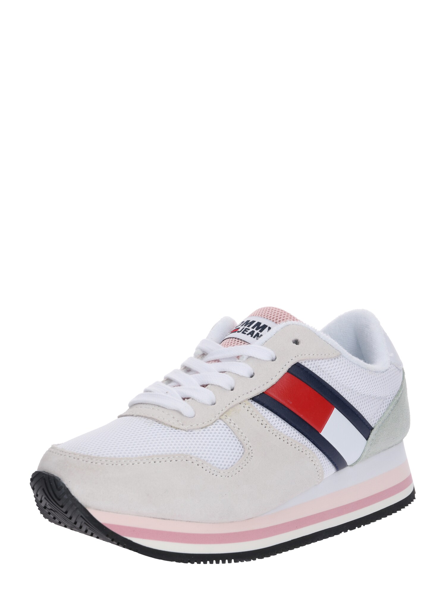 Tommy Jeans Dames Sneakers Laag Lagoon 4C Lichtgroen Wit tommy jeans kopen in de aanbieding