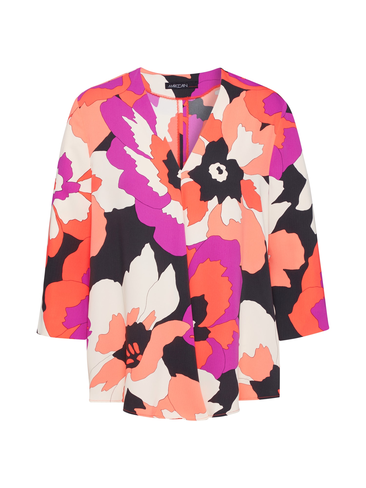Marc Cain Blouse  crème / lila / sinaasappel