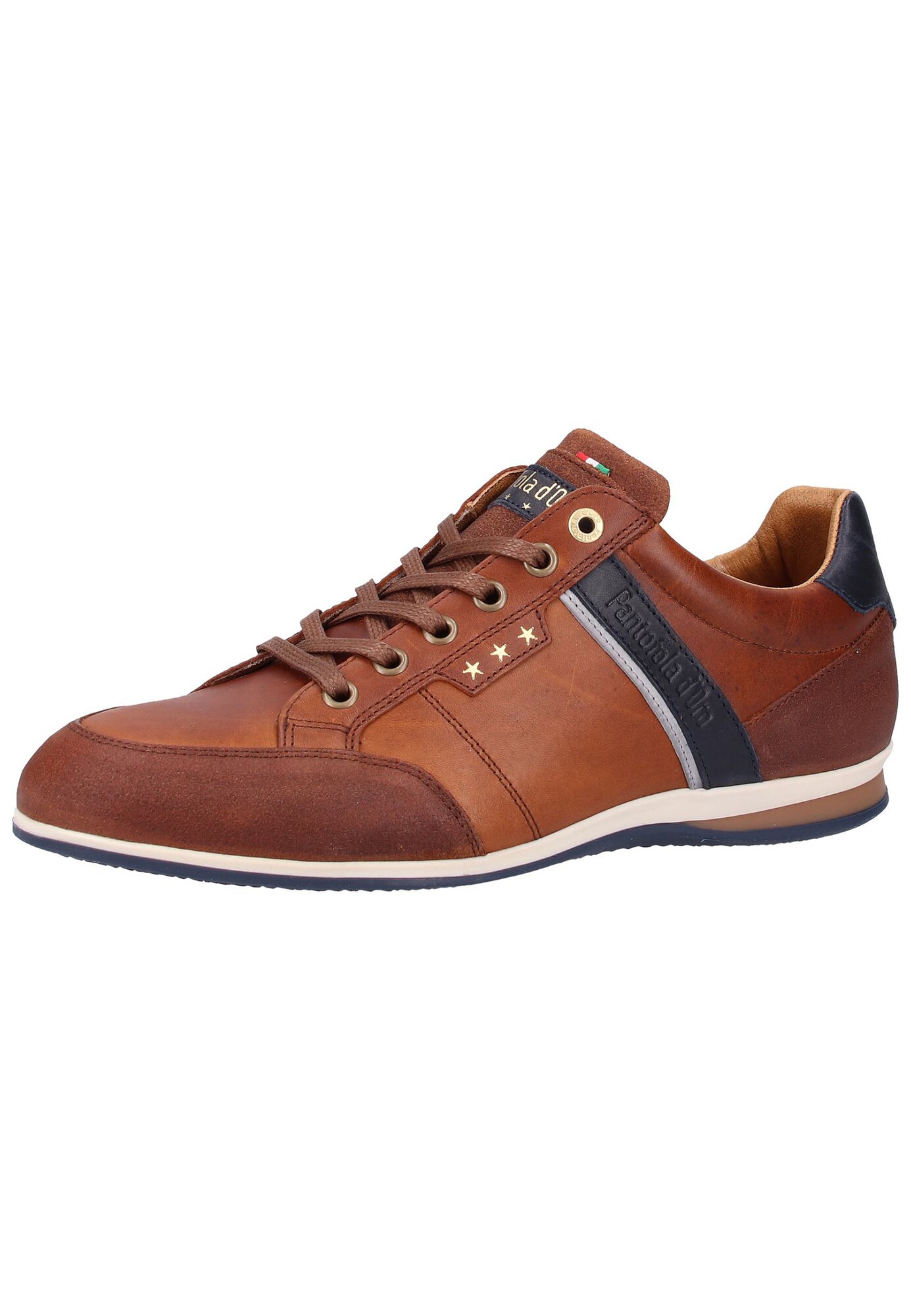 PANTOFOLA D''''ORO Sneaker ''''Roma Uomo'''' nachtblau / cognac / hellgrau