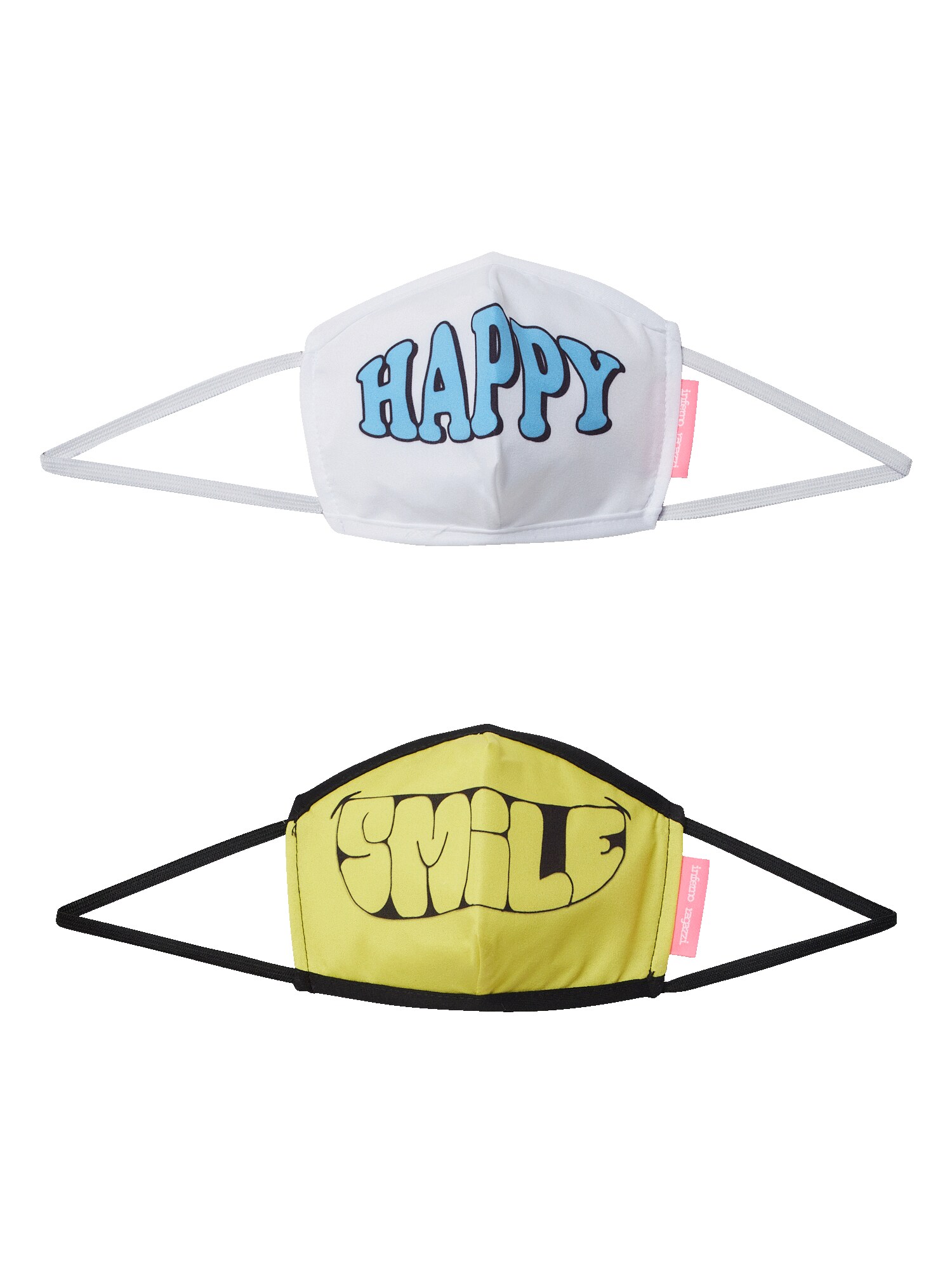 Inferno Ragazzi Veido kaukė 'HAPPY PLACE'  geltona / balta
