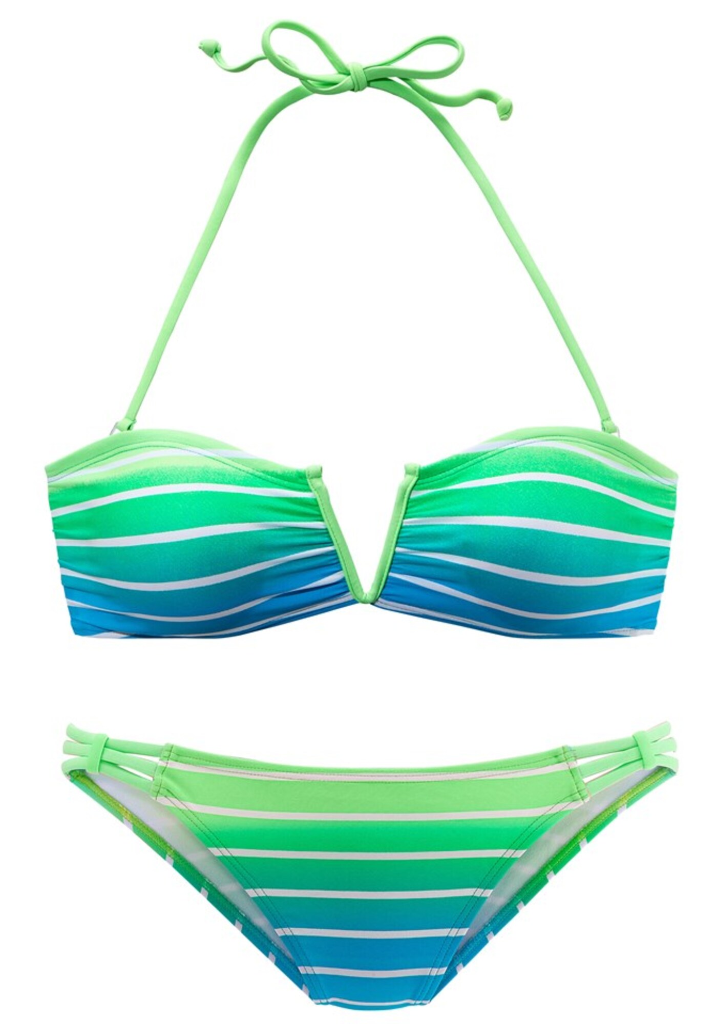 VENICE BEACH Bikinis  neoninė žalia / dangaus žydra / balta