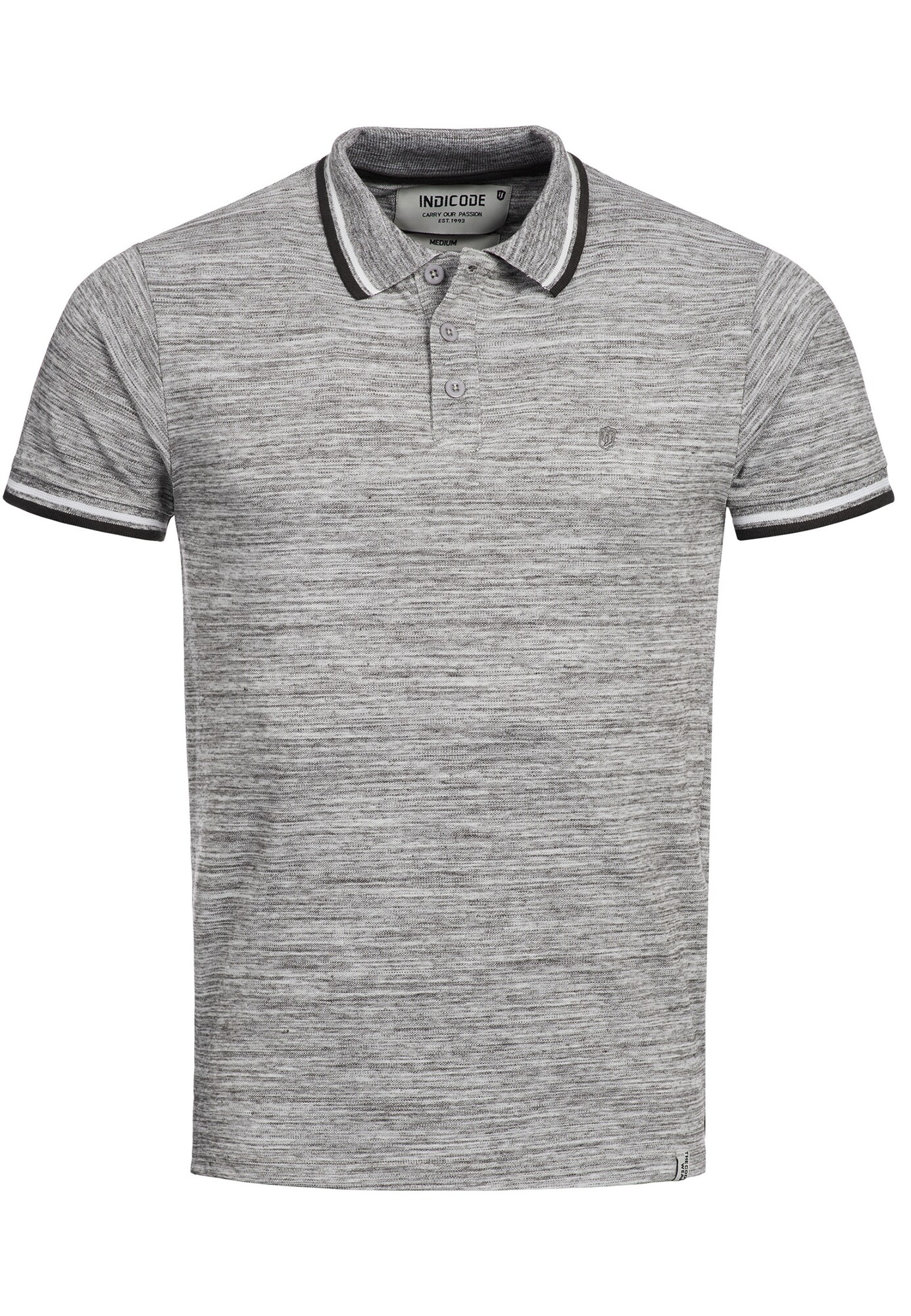 Indicode Jeans Heren Shirt Noah Grijs Gemeleerd indicode jeans kopen in de aanbieding
