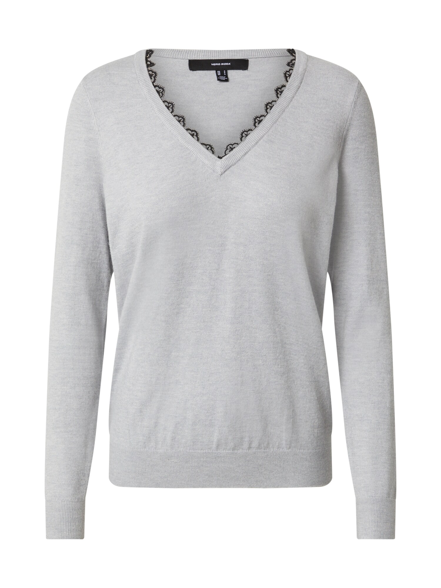VERO MODA Megztinis  juoda / šviesiai pilka