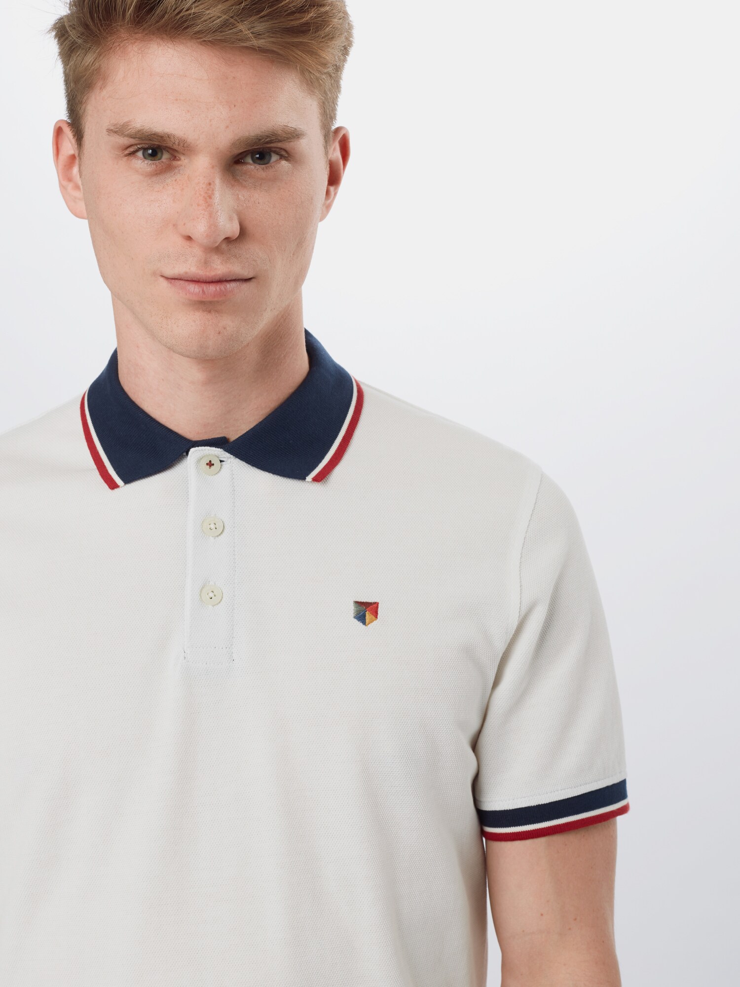 JACK & JONES Tričko 'Bluwin' námornícka modrá / červená / biela (obrázok 5)