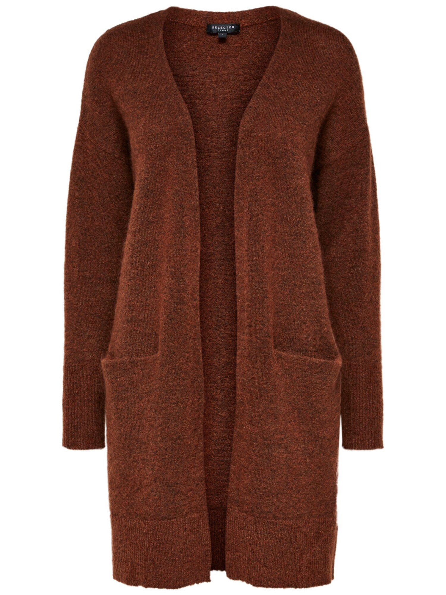 Selected Femme Dames Gebreid Vest Sflivana Roestbruin selected femme kopen in de aanbieding