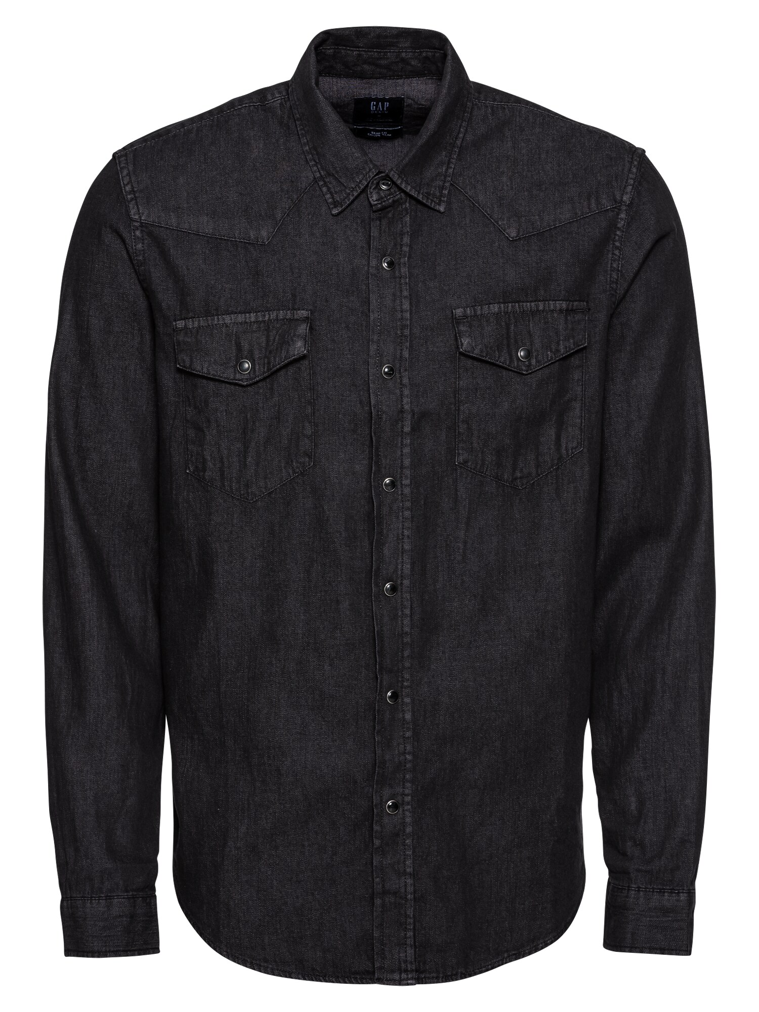 GAP Dalykiniai marškiniai 'WESTERN SHIRT BLACK'  juodo džinso spalva