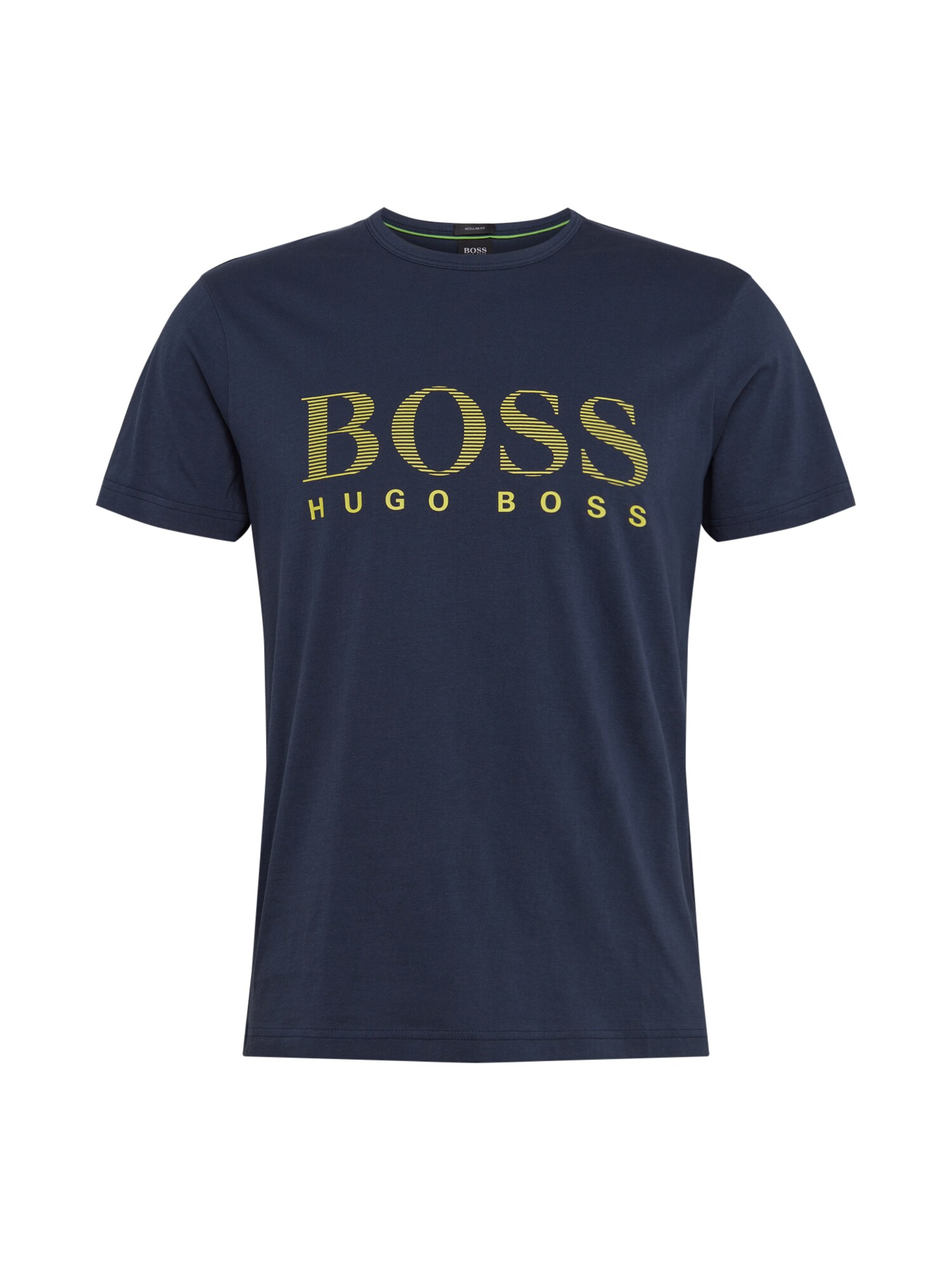 Boss Heren Shirt Teeos 10165506 01 Navy Lichtgeel boss kopen in de aanbieding