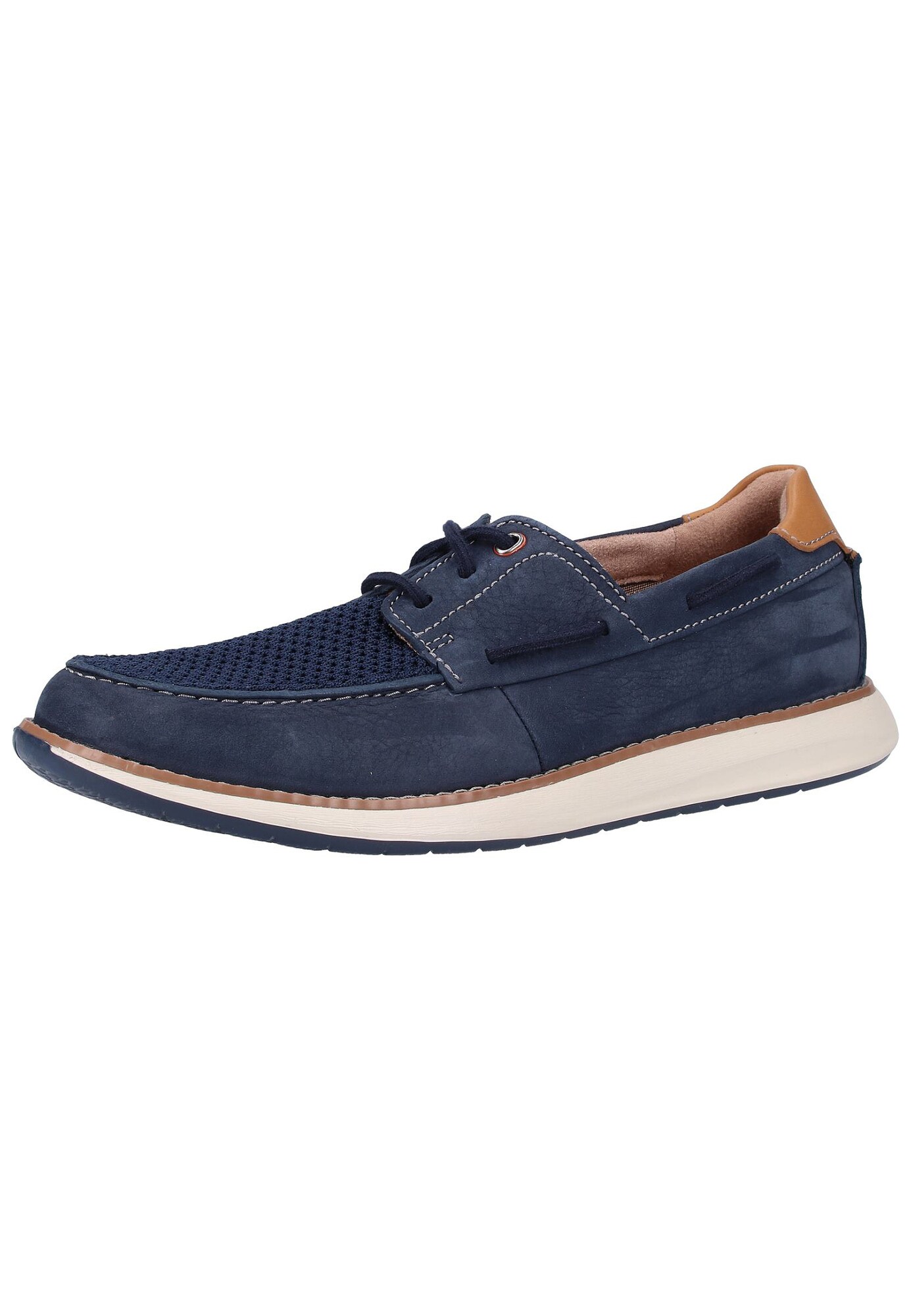 Clarks Heren Mocassins Navy Cognac clarks kopen in de aanbieding