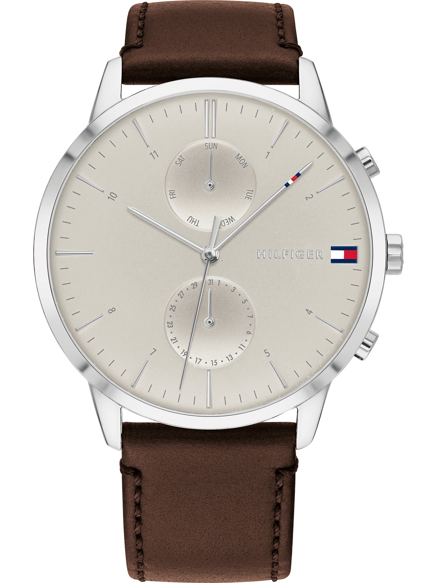 TOMMY HILFIGER Analoginis (įprastinio dizaino) laikrodis  kūno spalva / kaštoninė spalva / sidabrinė