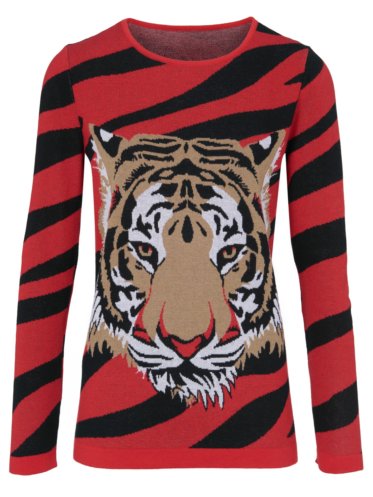 Heine Dames Trui Bruin Rood Zwart Wit heine kopen in de aanbieding