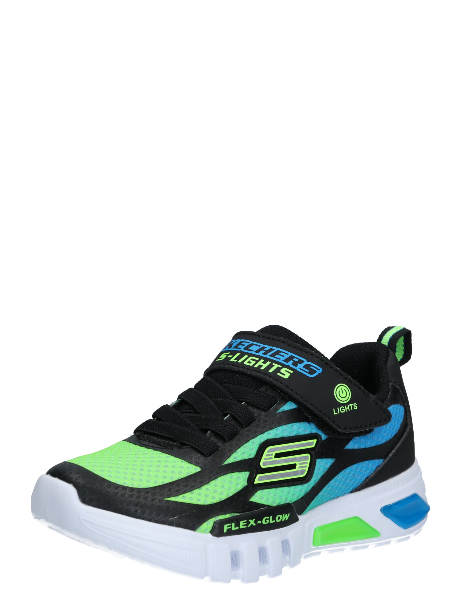 SKECHERS Tenisky  nebesky modrá / neónovo zelená / čierna