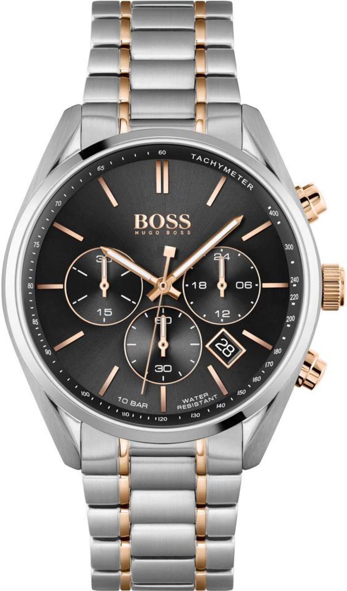 BOSS Analoginis (įprastinio dizaino) laikrodis 'CHAMPION'  rožinio aukso spalva / sidabrinė / juoda