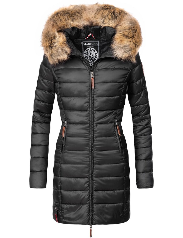 MARIKOO Mantel 'Rose' Damen Größe 5XL braun / schwarz Wintermantel