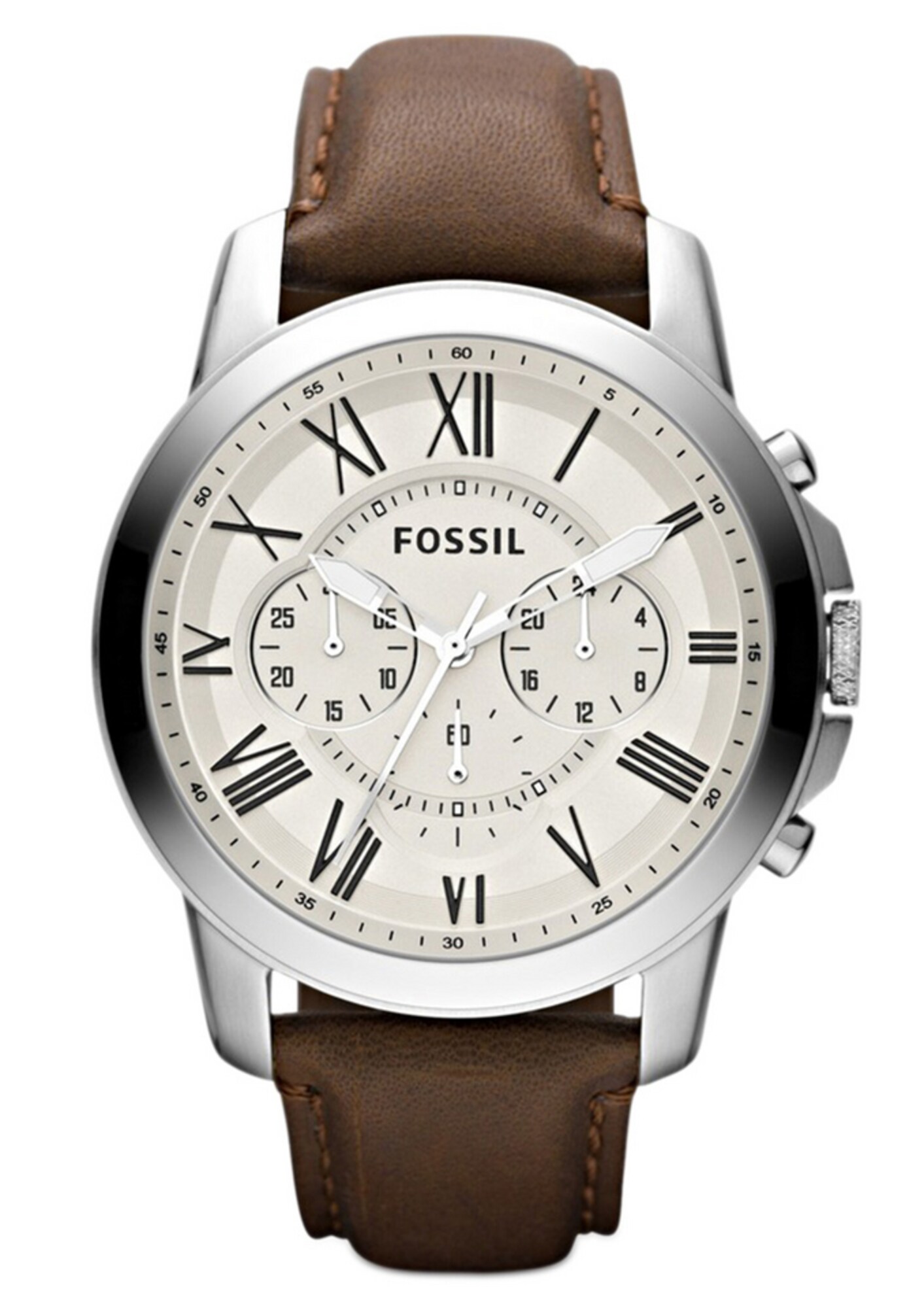 FOSSIL Analoginis (įprastinio dizaino) laikrodis 'GRANT'  ruda / sidabrinė