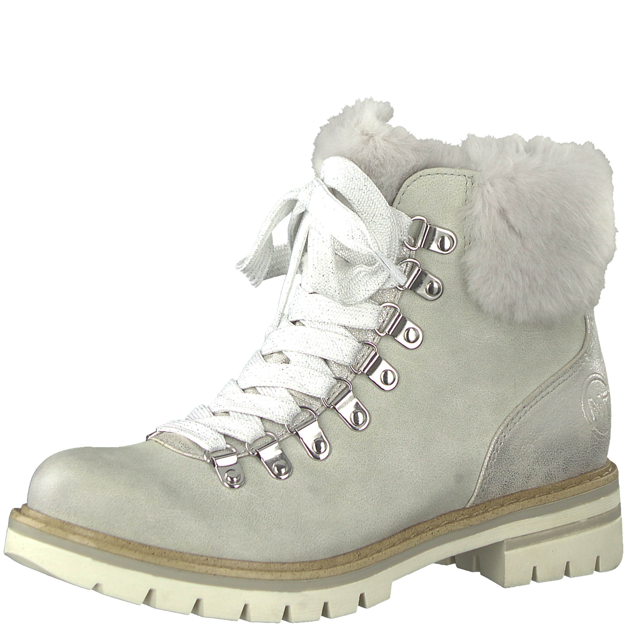 Marco Tozzi Dames Veterlaarsjes Lichtgrijs marco tozzi kopen in de aanbieding