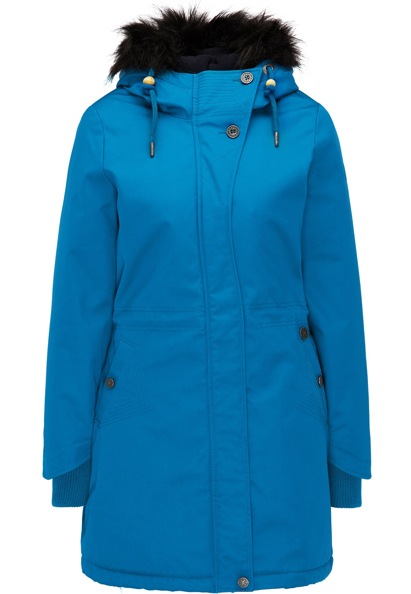 Usha Dames Winterparka Blauw Zwart usha kopen in de aanbieding