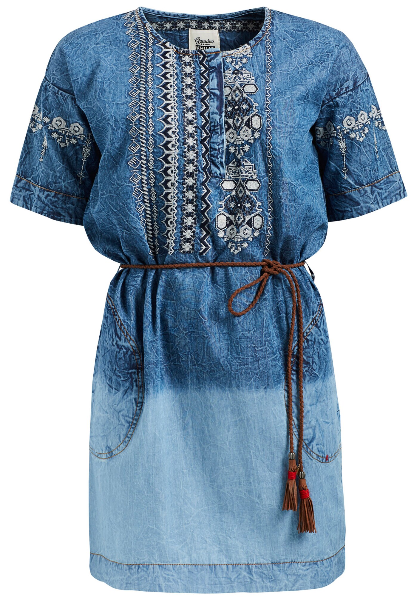 Khujo Dames Jurk Baila Blauw Denim khujo kopen in de aanbieding