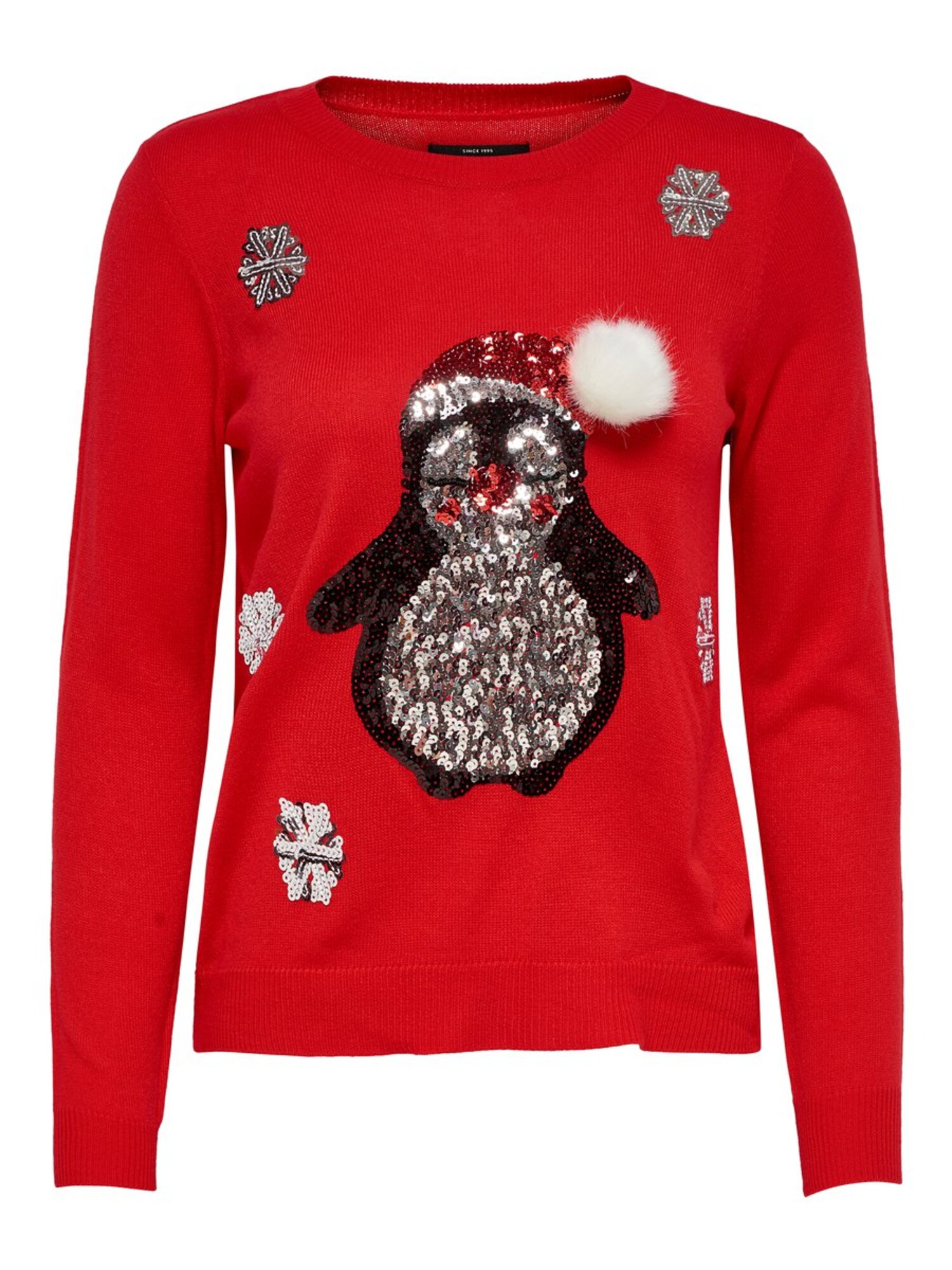 Only Dames Trui Onlx Mas Penguin Ls Pullover Knt Rood only kopen in de aanbieding