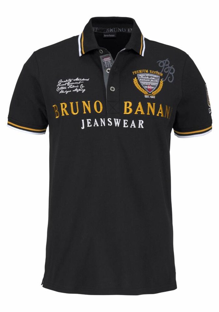 Bruno Banani Poloshirt Herren Größe M gelb / schwarz / weiß