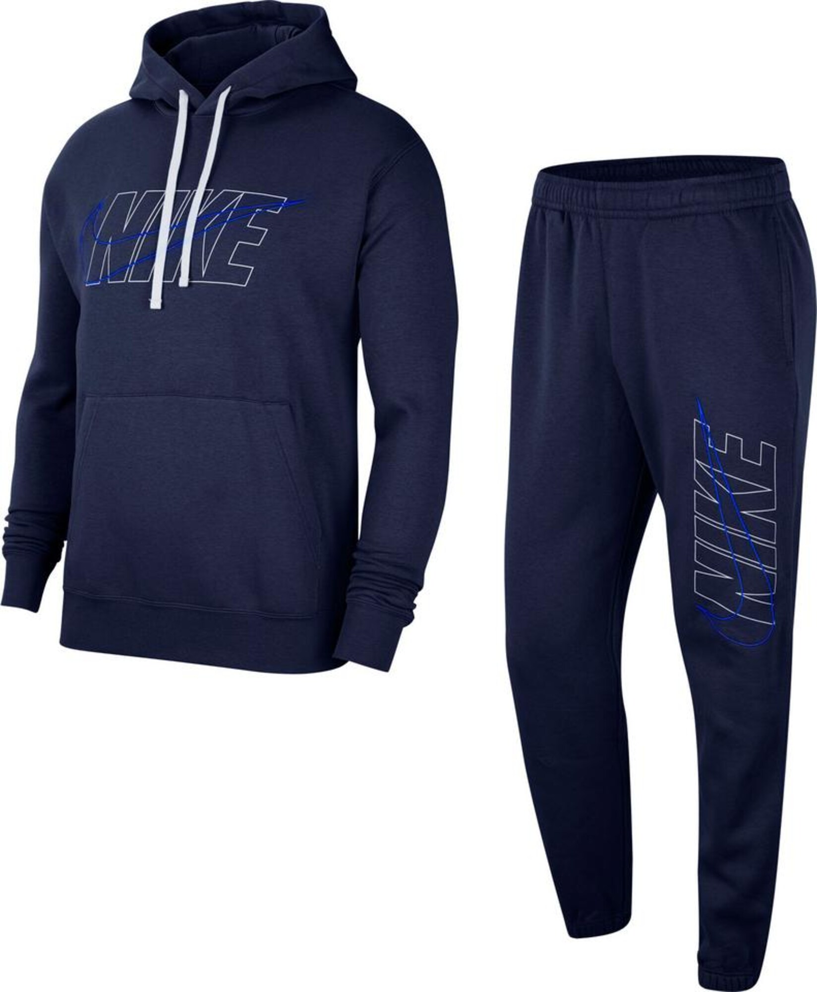 Nike Sportswear Laisvalaikio kostiumas  tamsiai mėlyna jūros spalva / balta