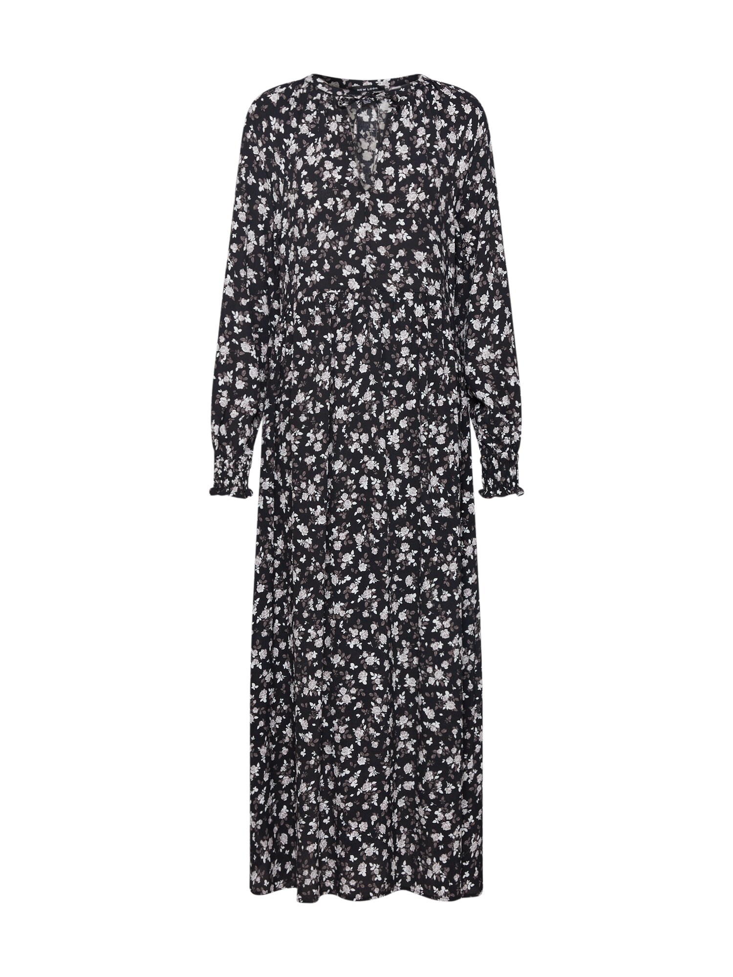 NEW LOOK Suknelė 'GYPSY SMOCK'  pilka / juoda / ryškiai rožinė spalva