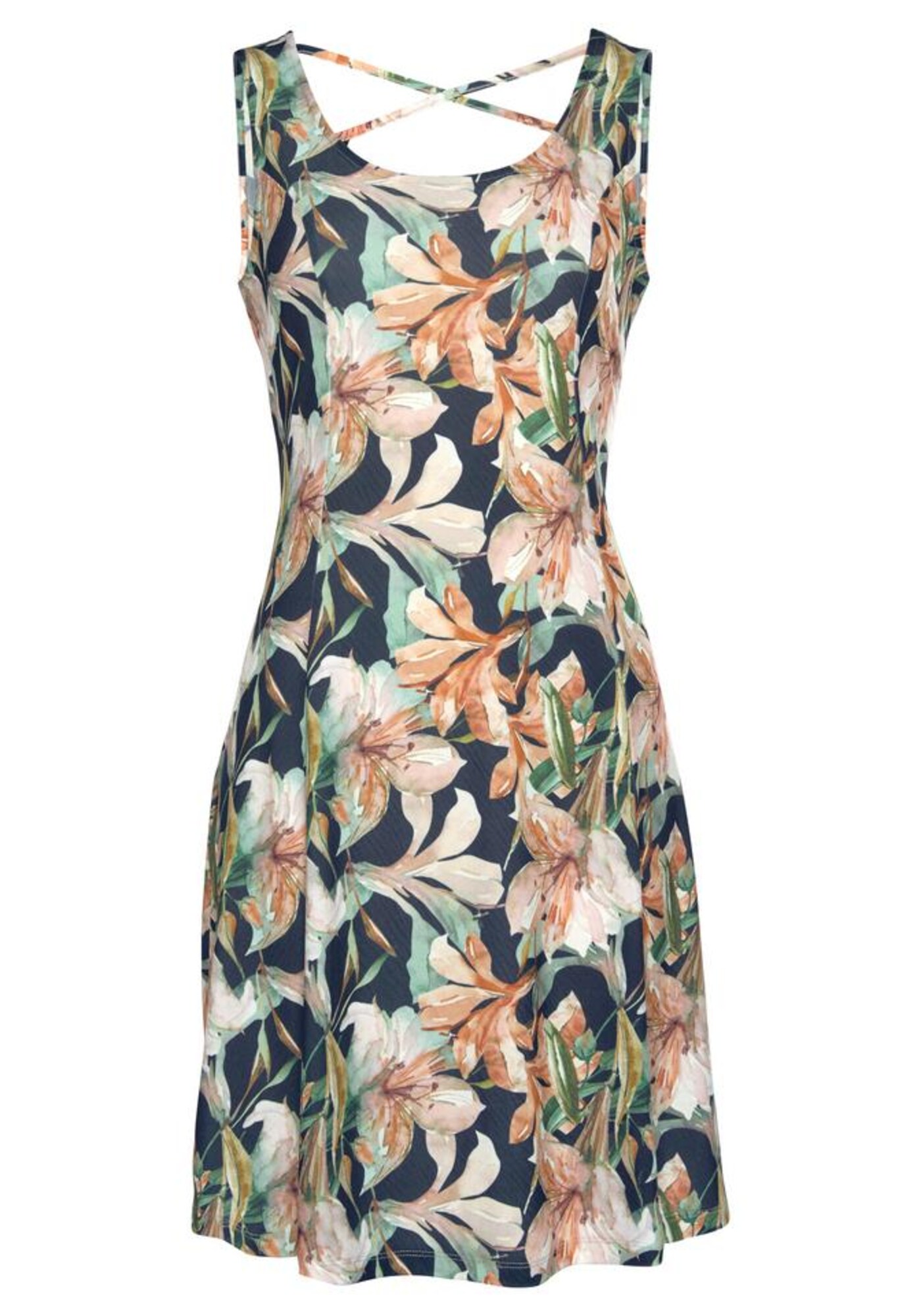 LASCANA Rochie de plaja  bleumarin / verde pastel / roz