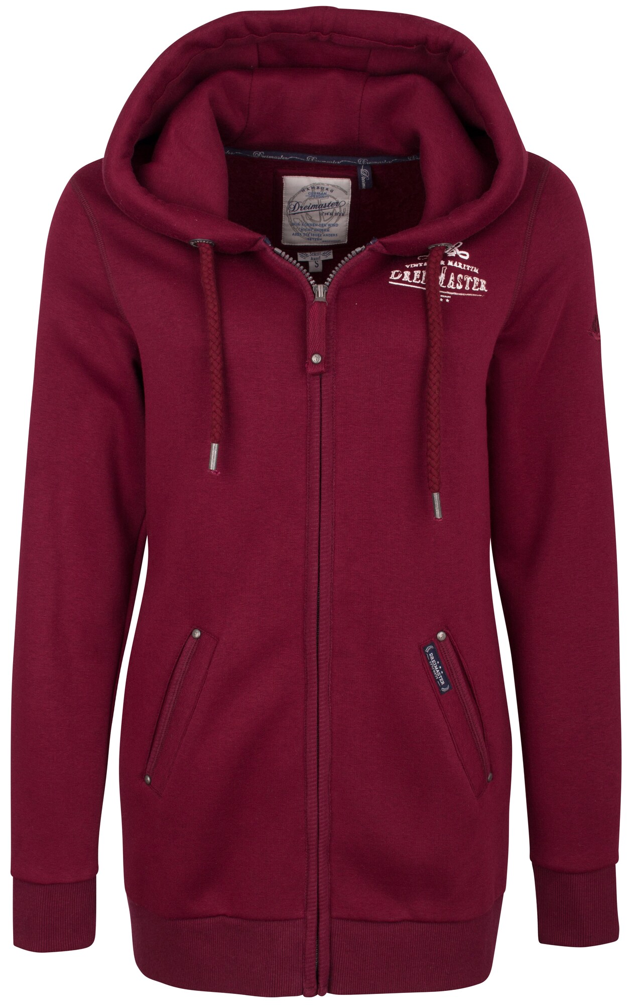 Dreimaster Dames Sweatvest Rood dreimaster kopen in de aanbieding