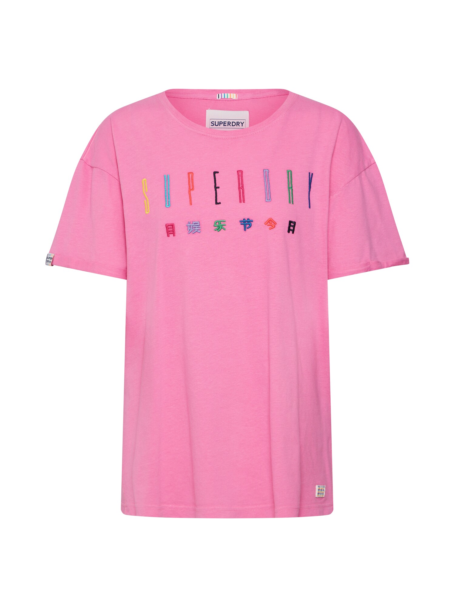 Superdry Dames Shirt Paulo Gemengde Kleuren Pink superdry kopen in de aanbieding